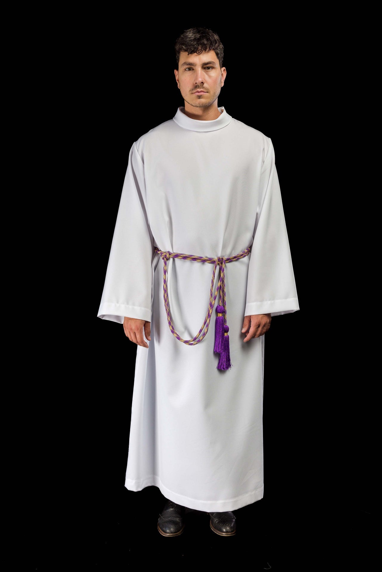 Cordon liturgique violet et doré Premium