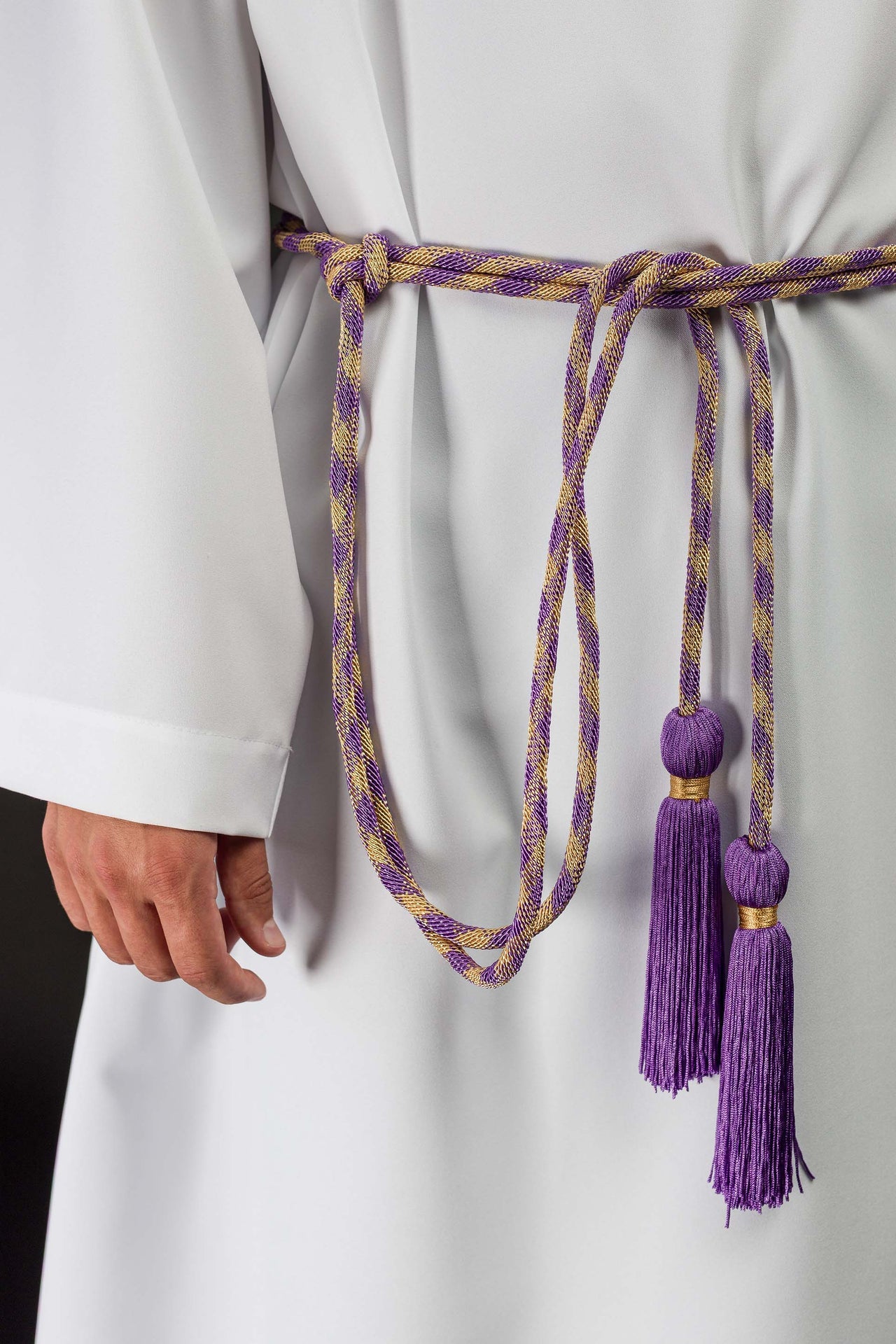 Cordon liturgique violet et doré Premium