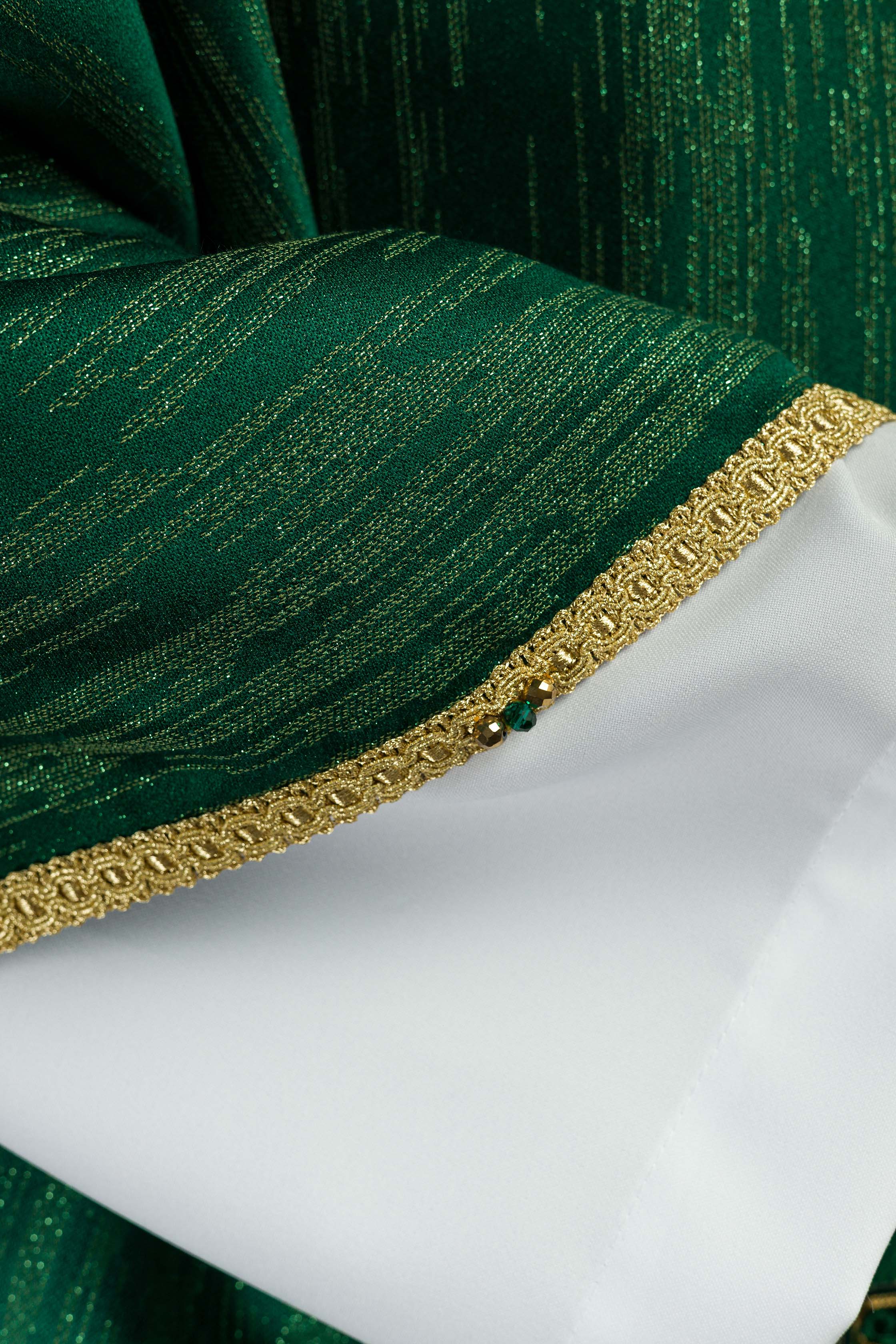 Chasuble faite à la main avec pierres naturelles Handmade 7015 Vert