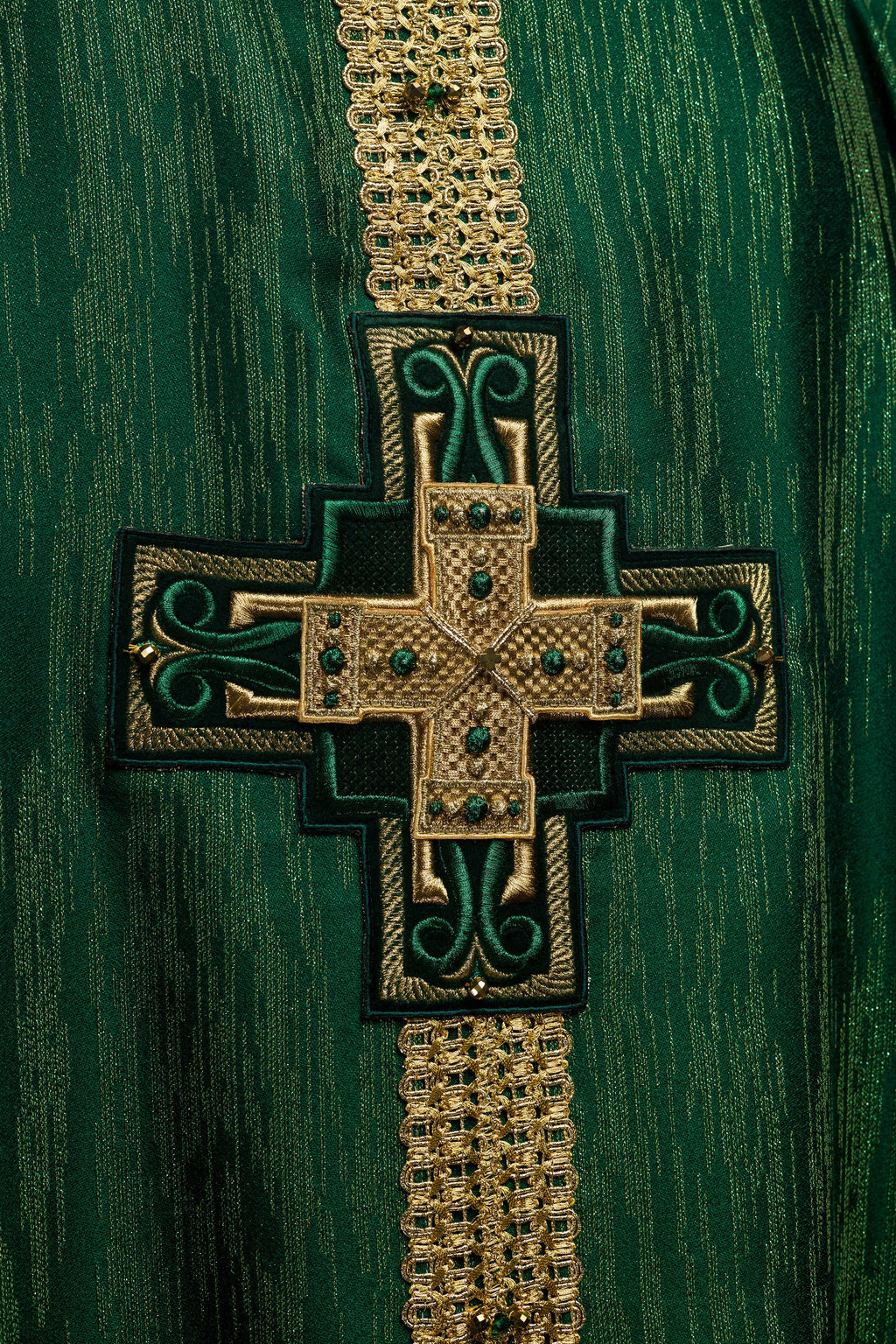 Chasuble faite à la main avec pierres naturelles Handmade 7015 Vert