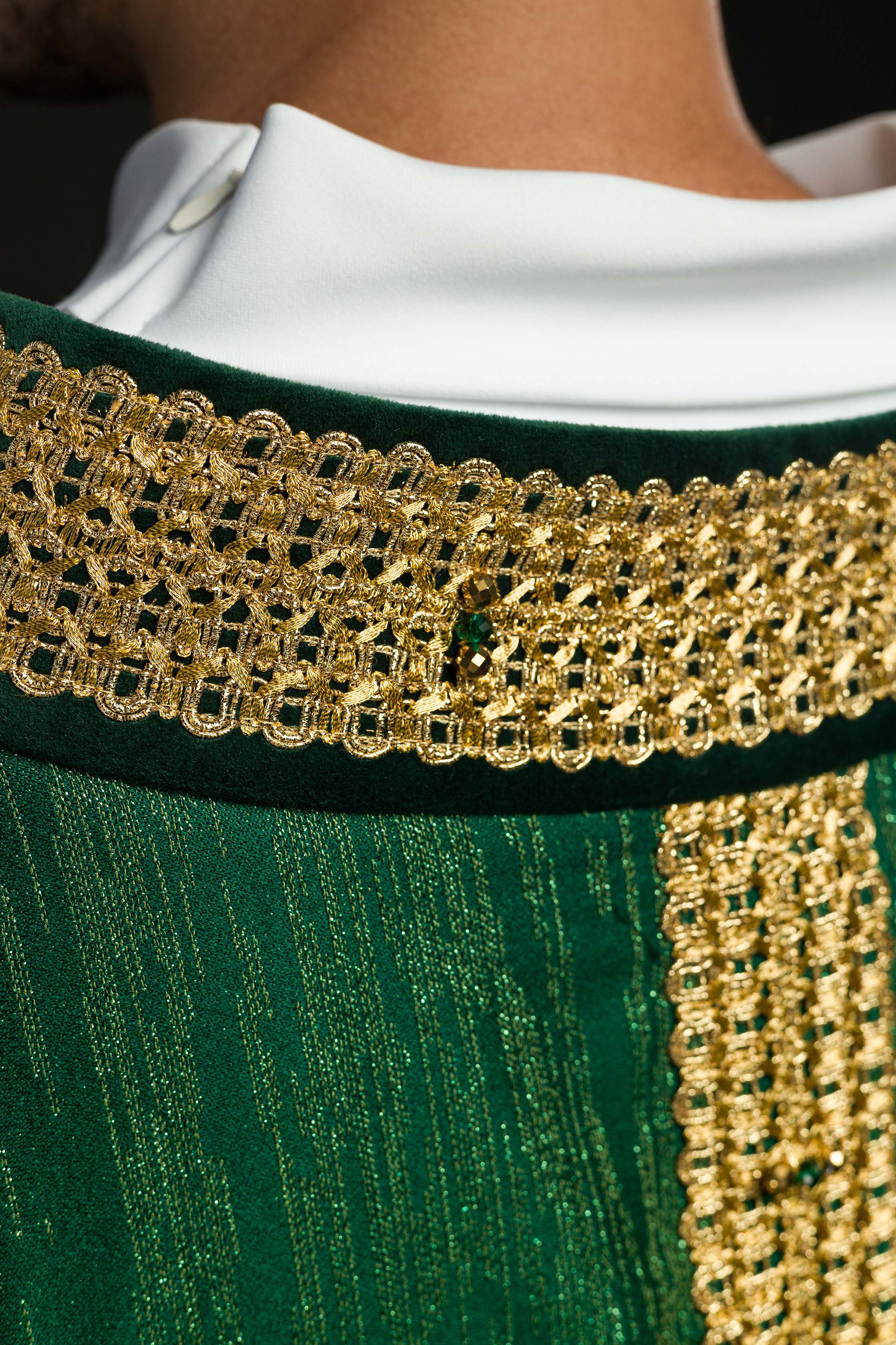 Chasuble faite à la main avec pierres naturelles Handmade 7015 Vert