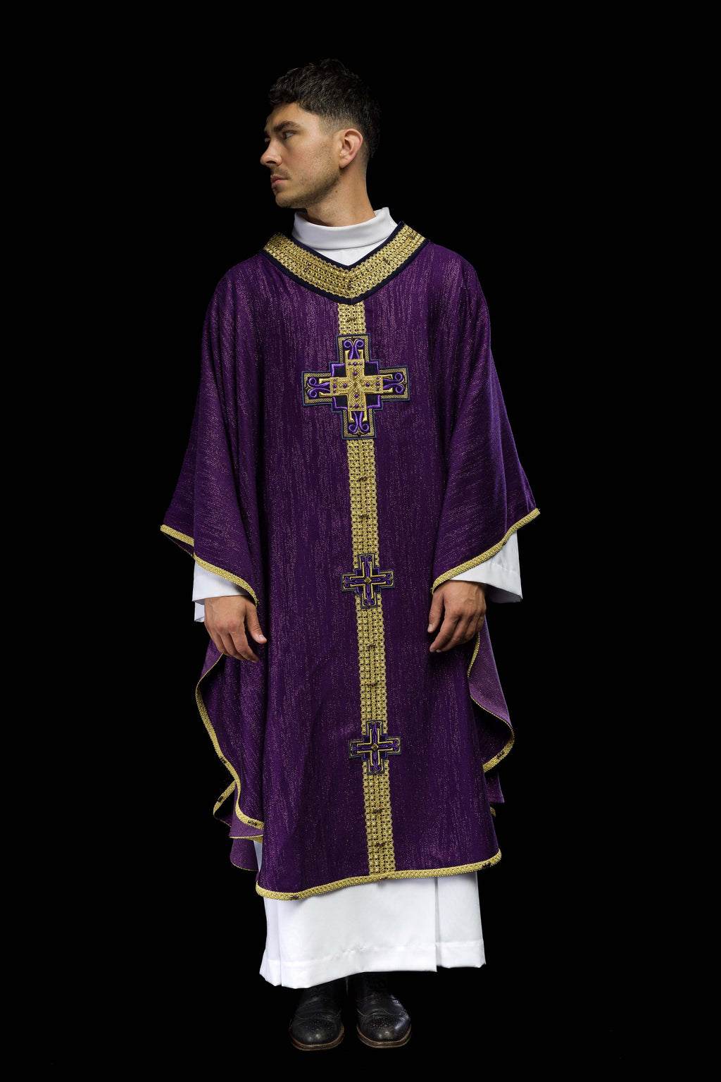 Chasuble faite à la main avec pierres naturelles Handmade 7015 Violet