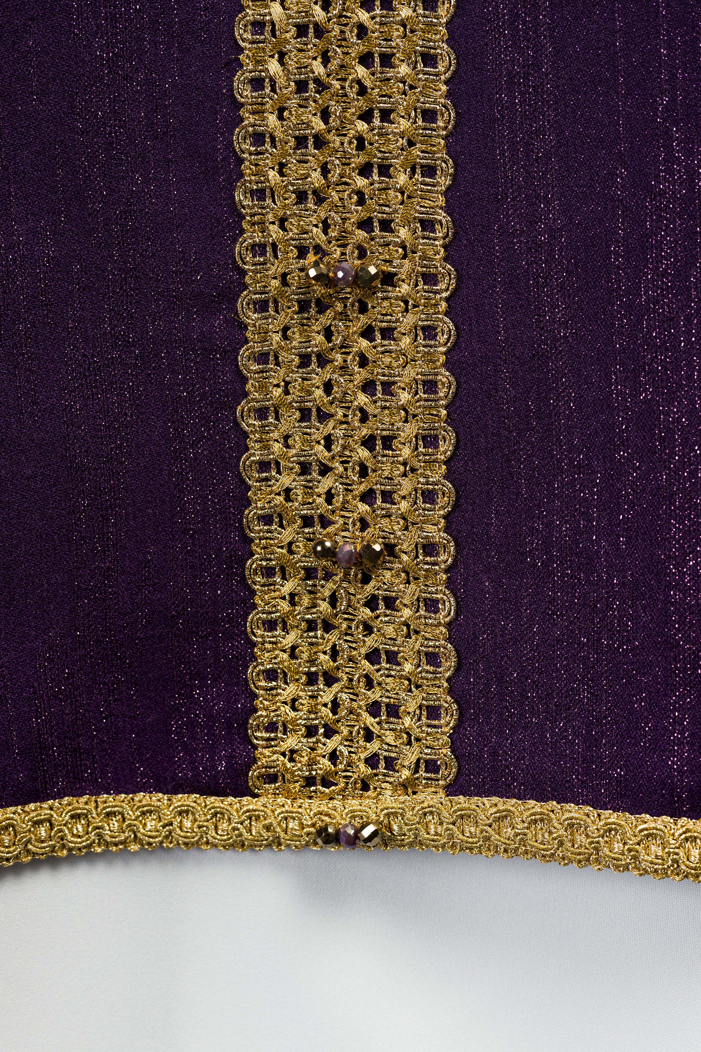 Chasuble faite à la main avec pierres naturelles Handmade 7015 Violet