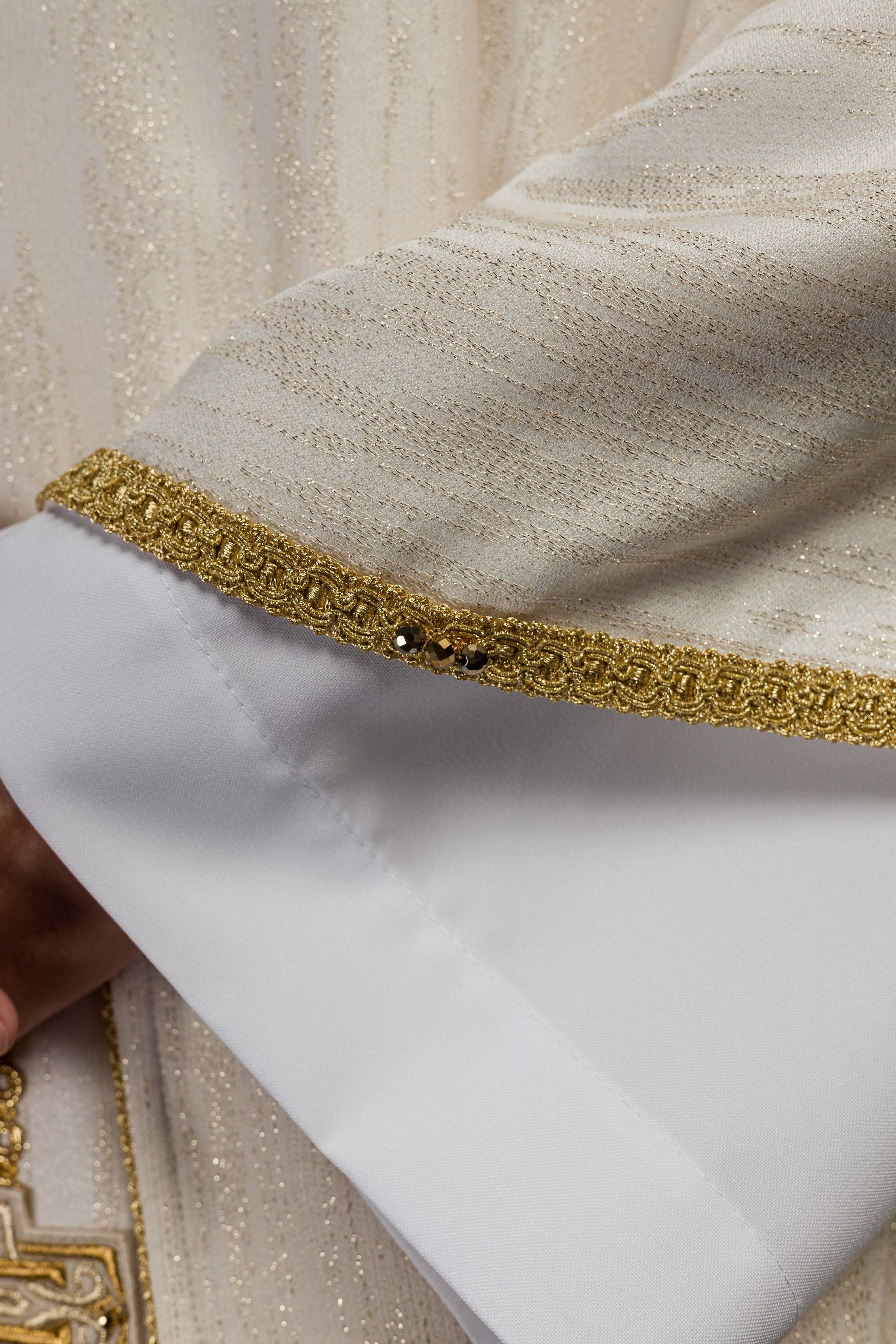 Chasuble faite à la main avec pierres naturelles Handmade 7015 Écru