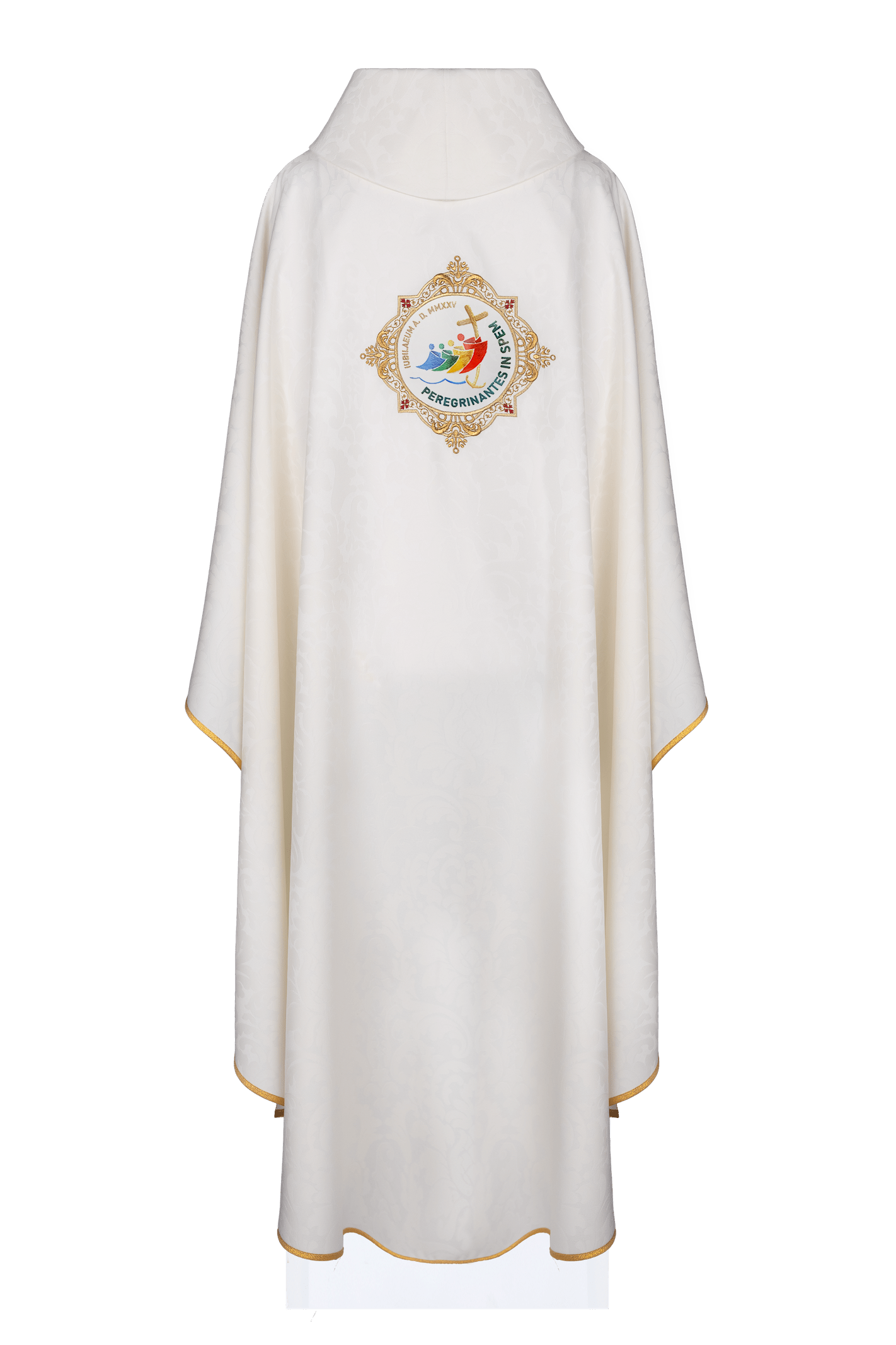 Chasuble avec broderie autour des armoiries du jubilé en écr