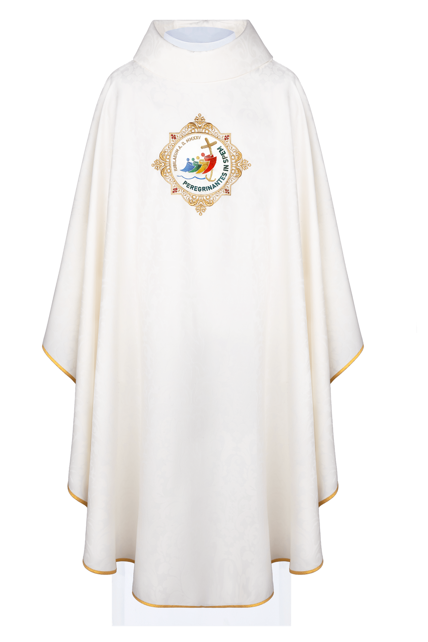 Chasuble avec broderie autour des armoiries du jubilé en écr