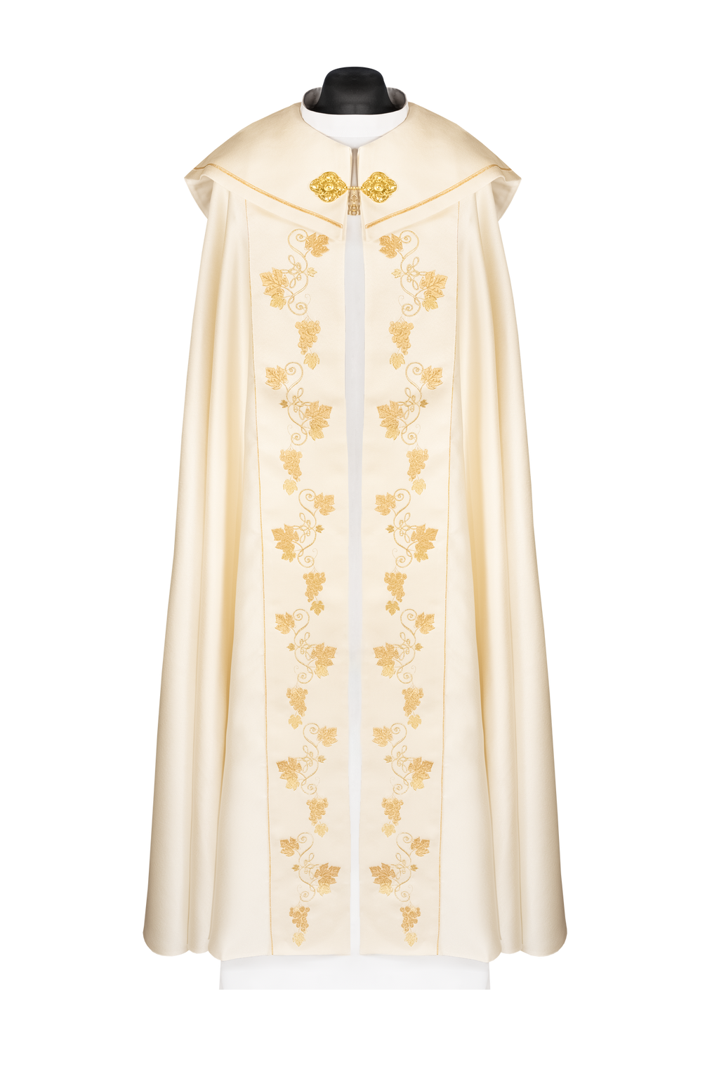 Kapa liturgiczna haftowany kielich i IHS ecru - ORNATY.PL