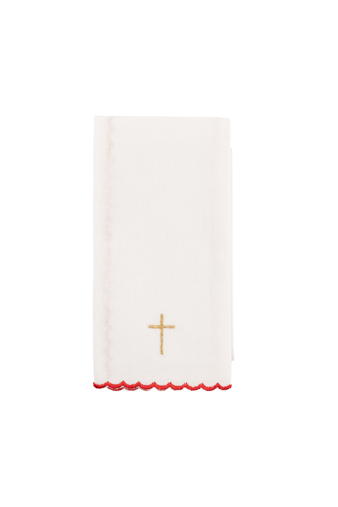 Linge d’autel rouge avec broderie du Saint-Esprit