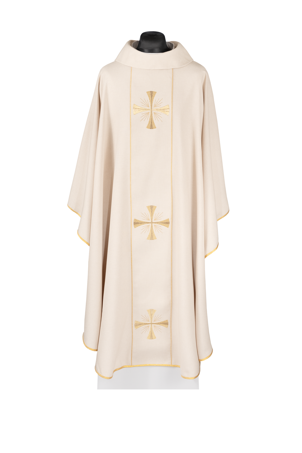 Chasuble avec bande écru et broderie de croix