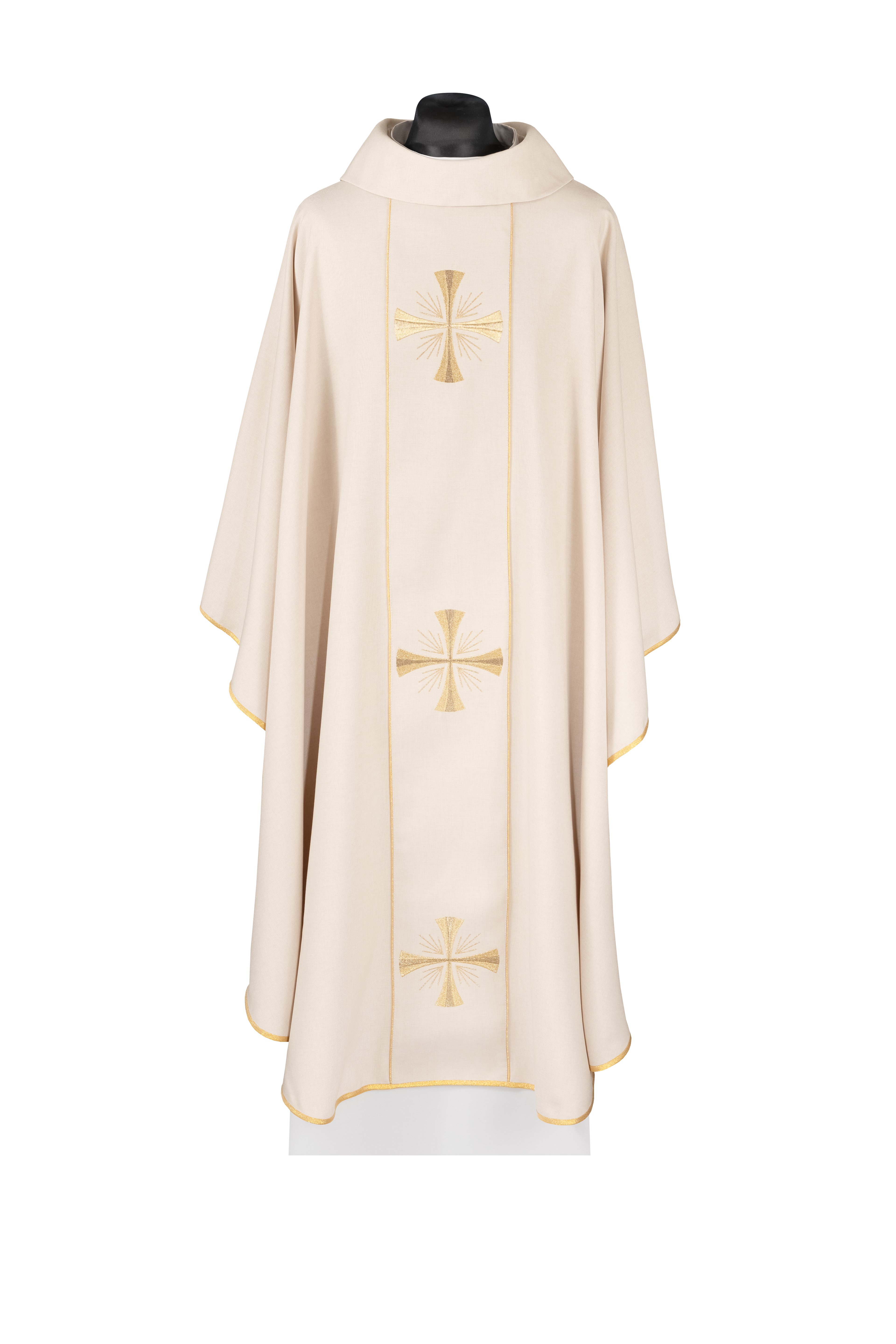 Chasuble avec bande écru et broderie de croix