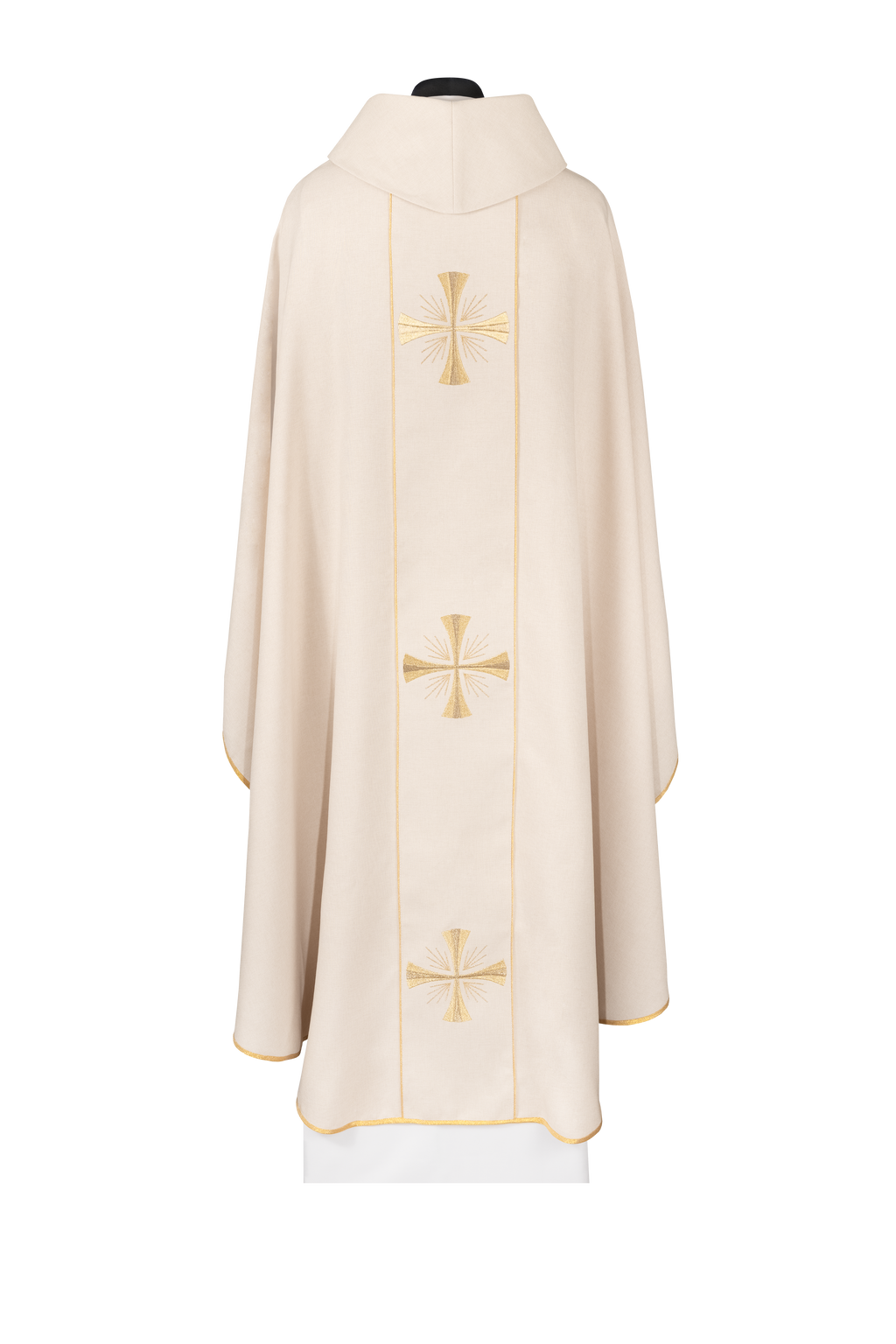 Chasuble avec bande écru et broderie de croix