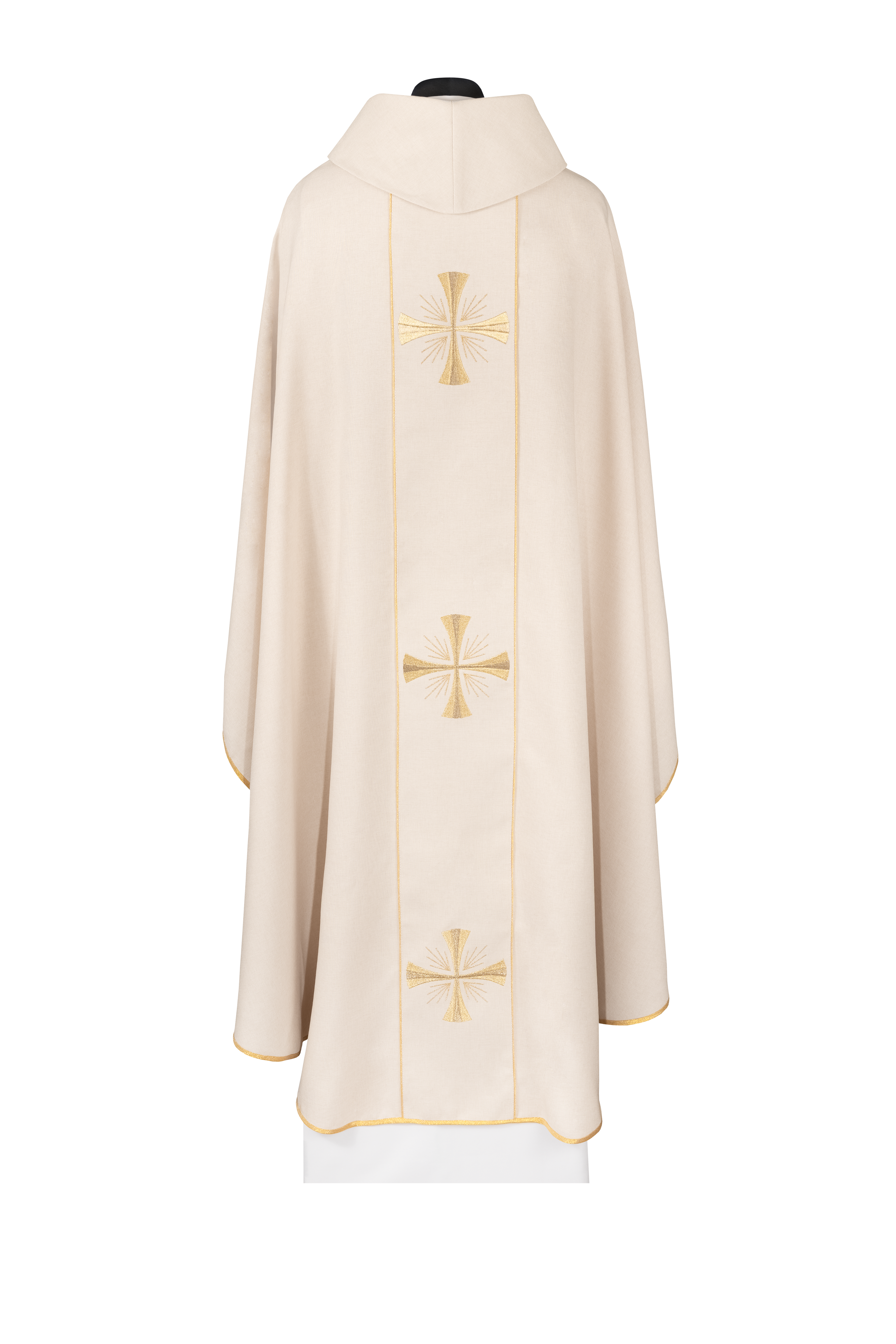 Chasuble avec bande écru et broderie de croix