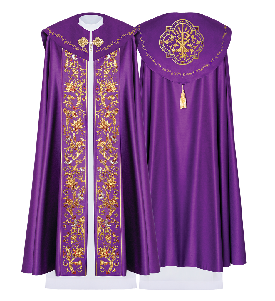 Kapa eucharystyczna monogram PX w kolorze fioletowym