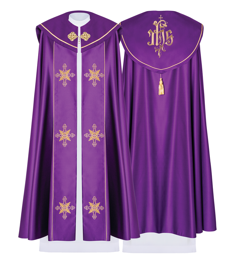 Kapa eucharystyczna monogram IHS Fioletowa - ORNATY.PL