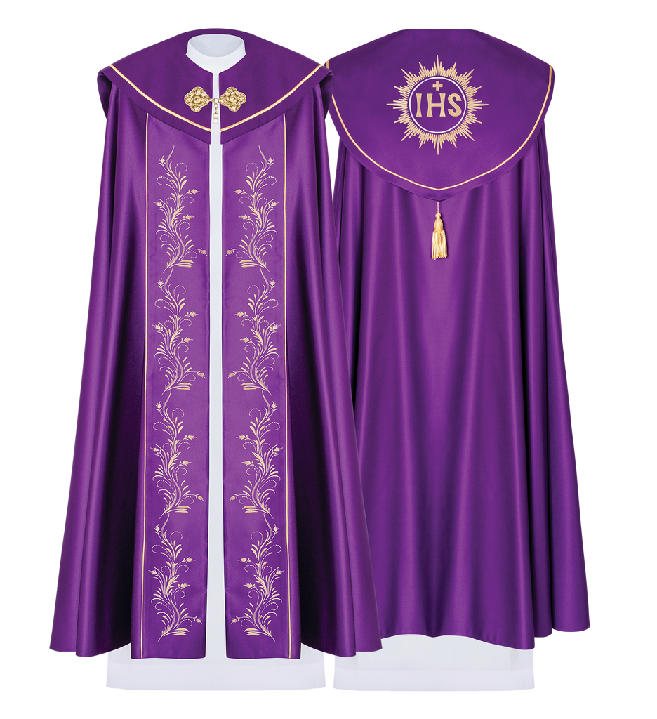 Chapelle liturgique violette avec broderie subtile
