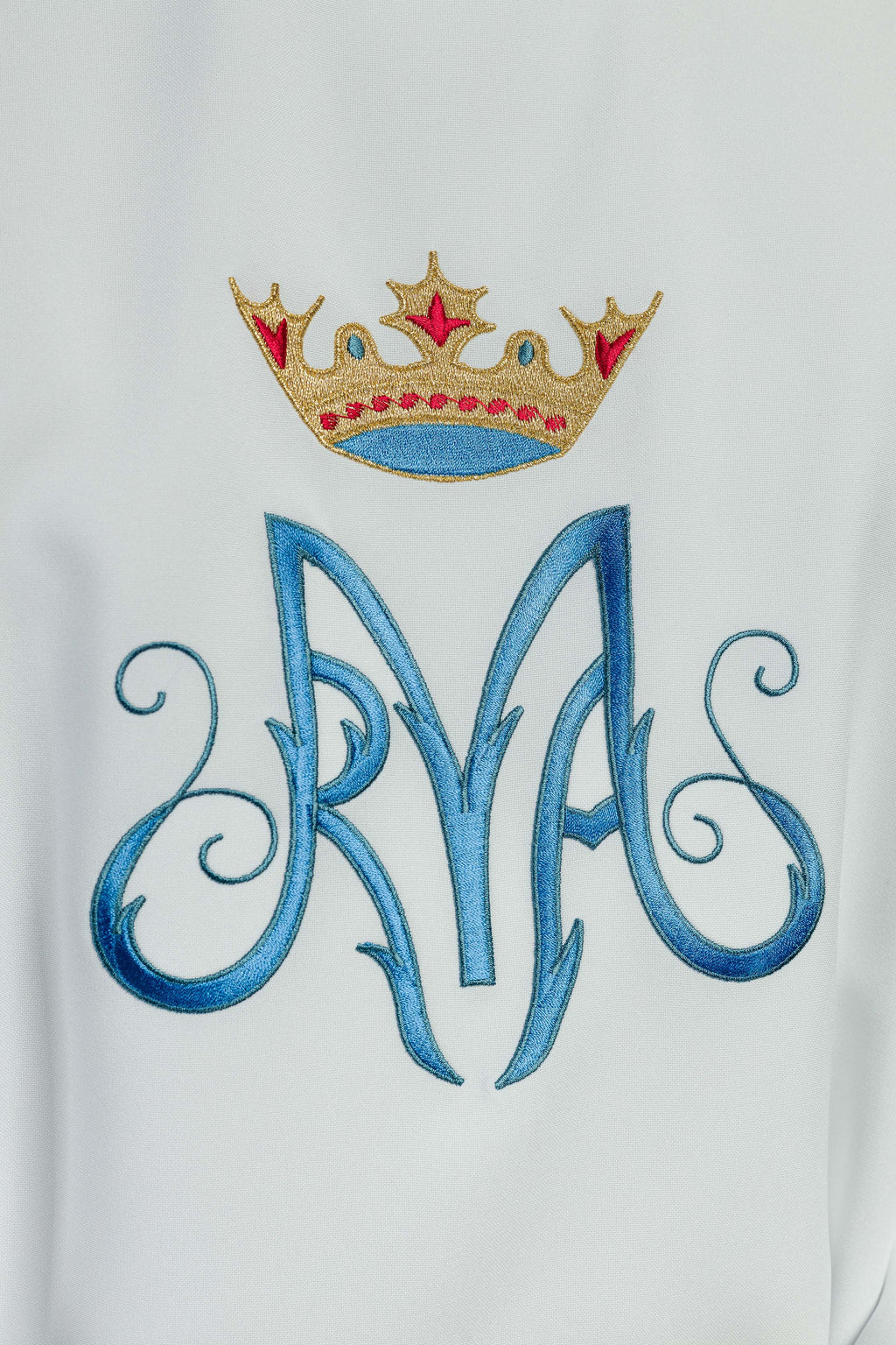 Chasuble liturgique mariale blanche