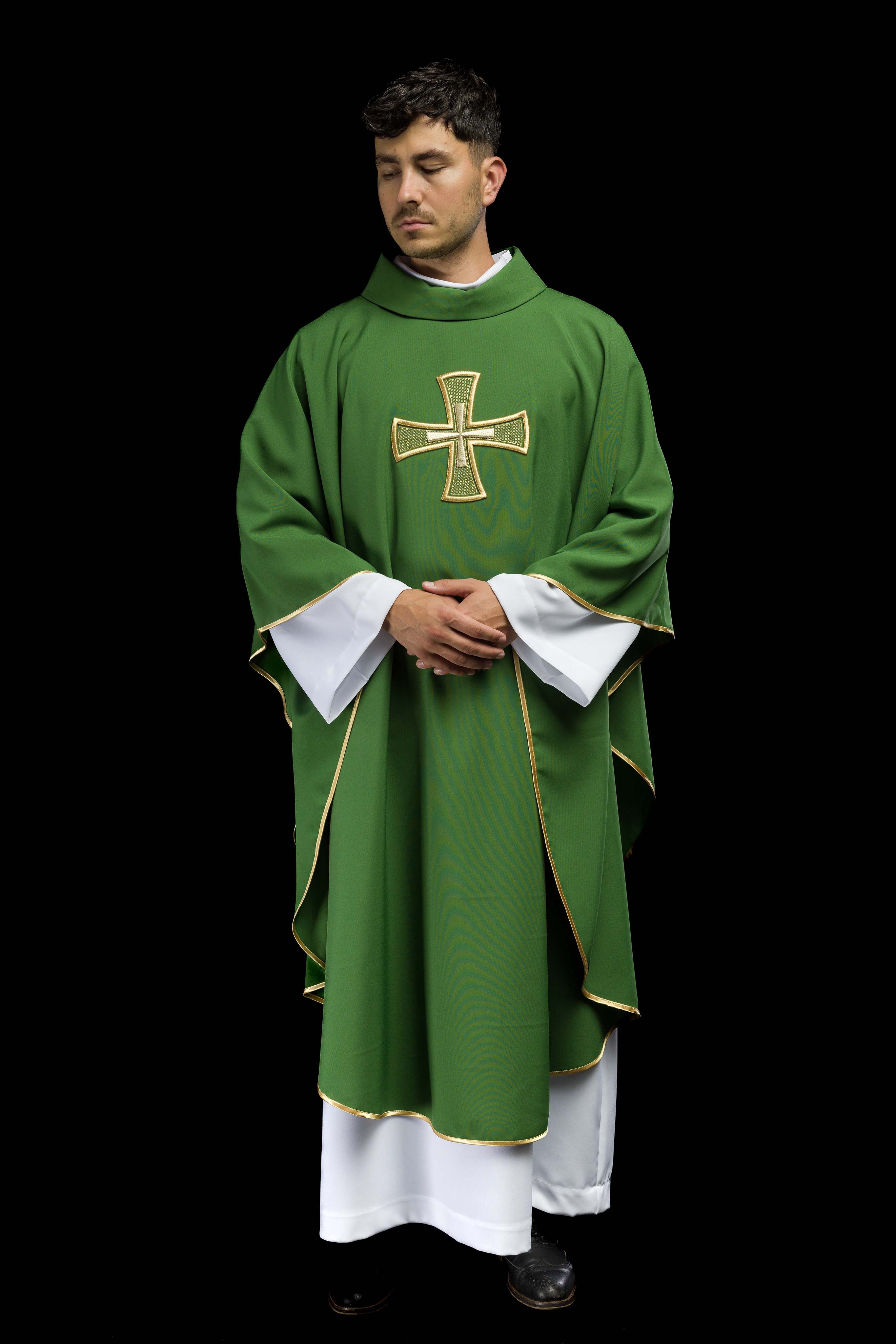 Chasuble brodée IHS Vert