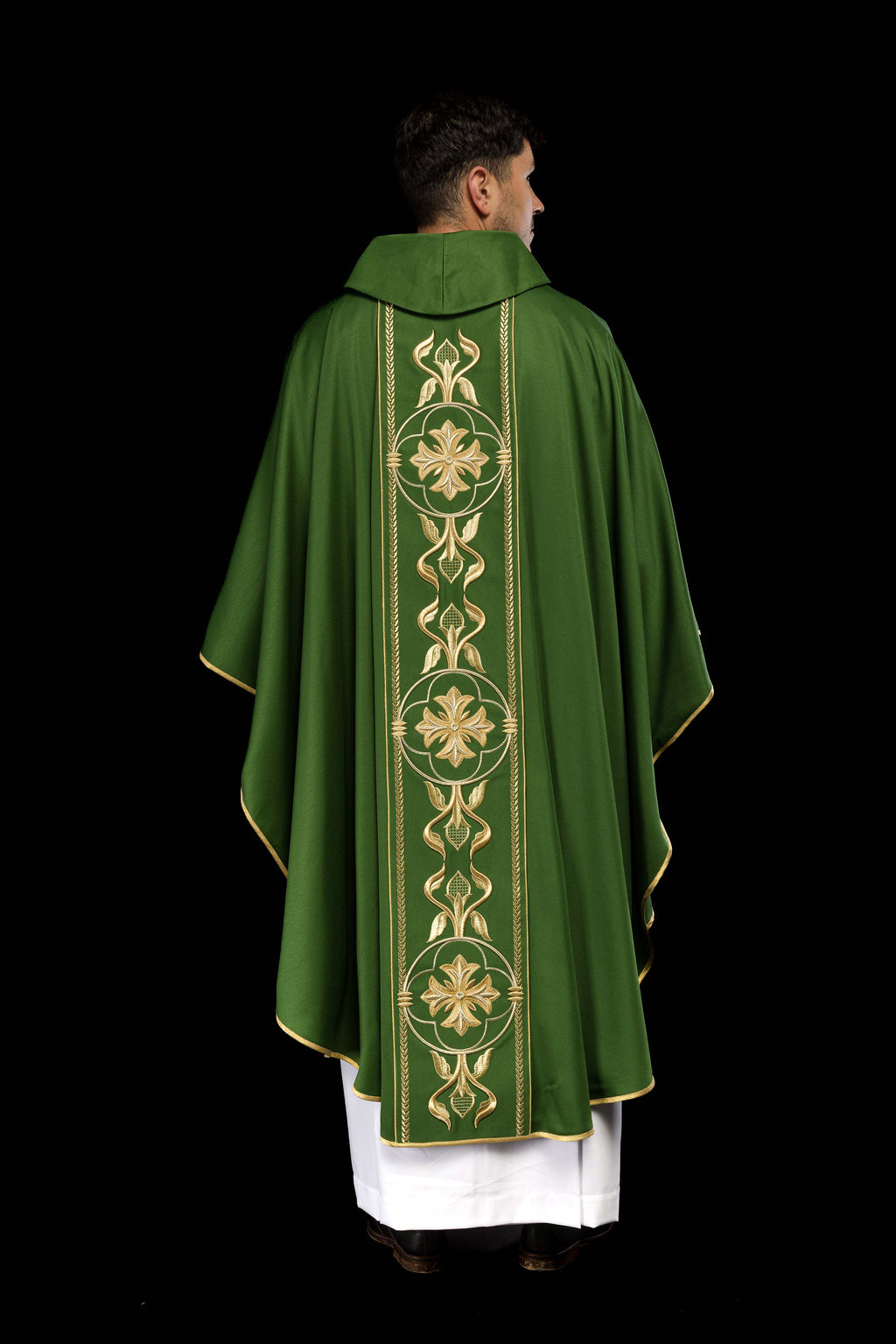 Chasuble brodée Croix verte