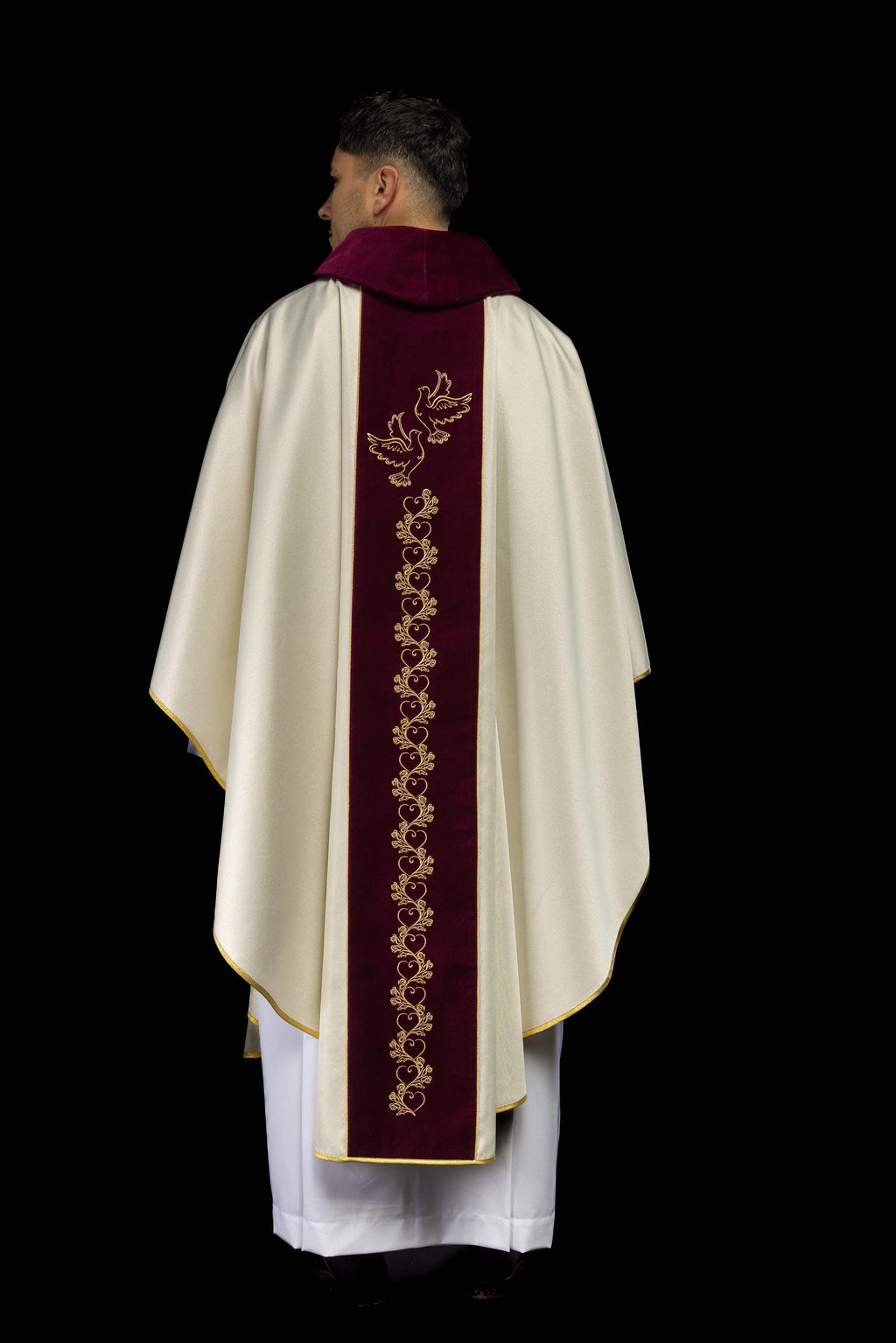 Chasuble de mariage en écru "Je te jure amour fidélité"