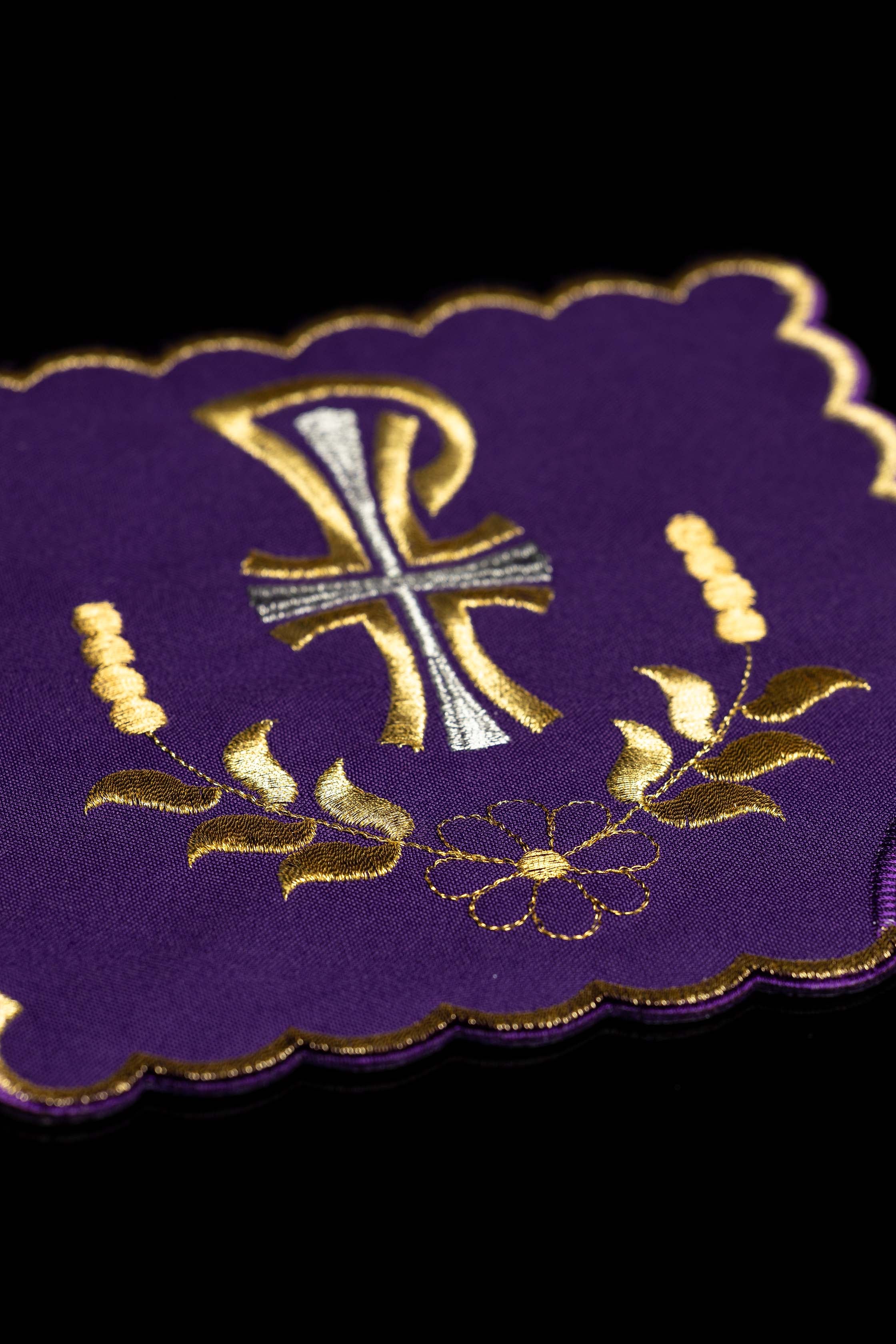 Ensemble de pales de calice avec symbole PAX en quatre couleurs liturgiques