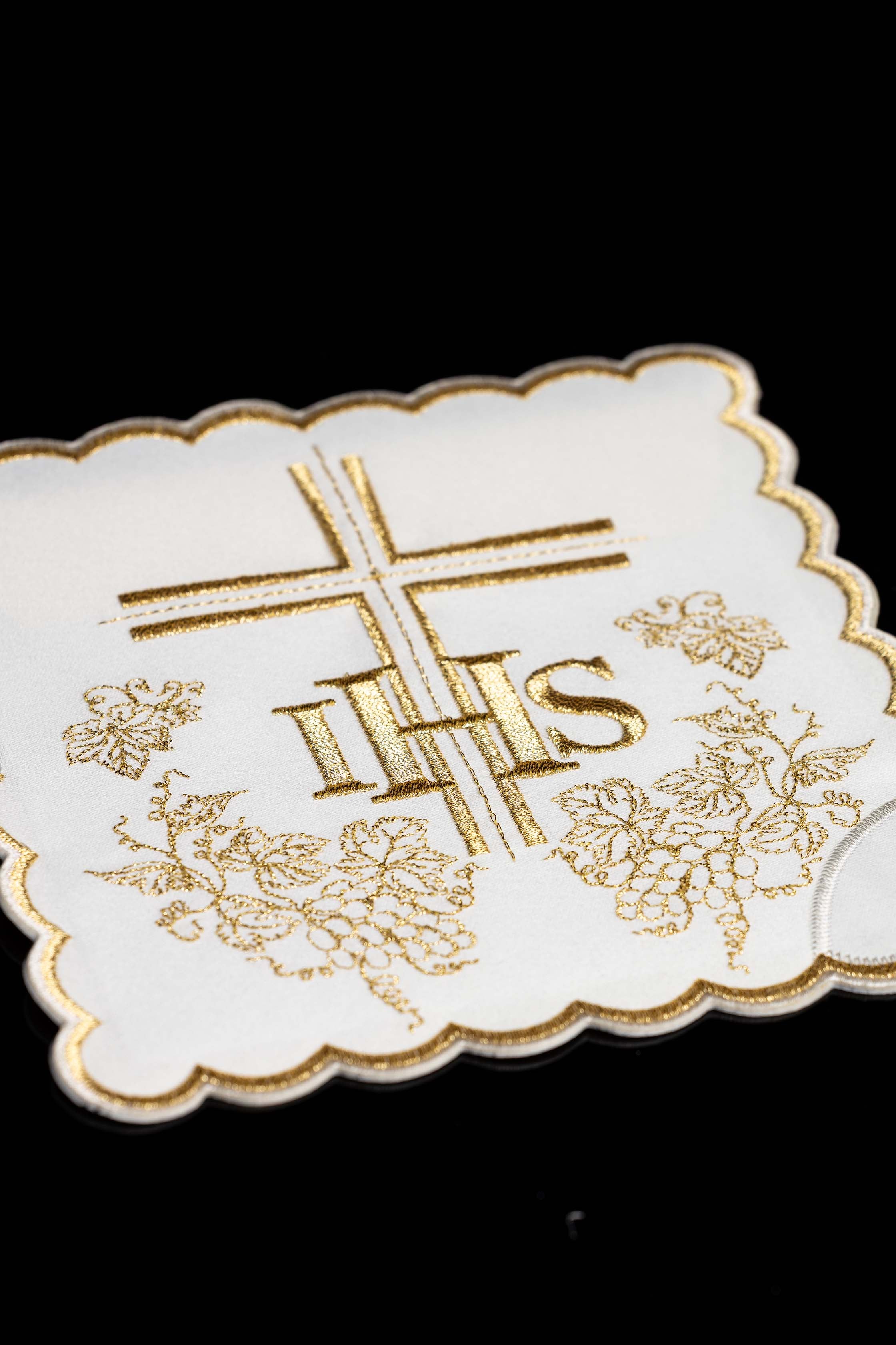 Ensemble de pales de calice avec symbole IHS en quatre couleurs liturgiques