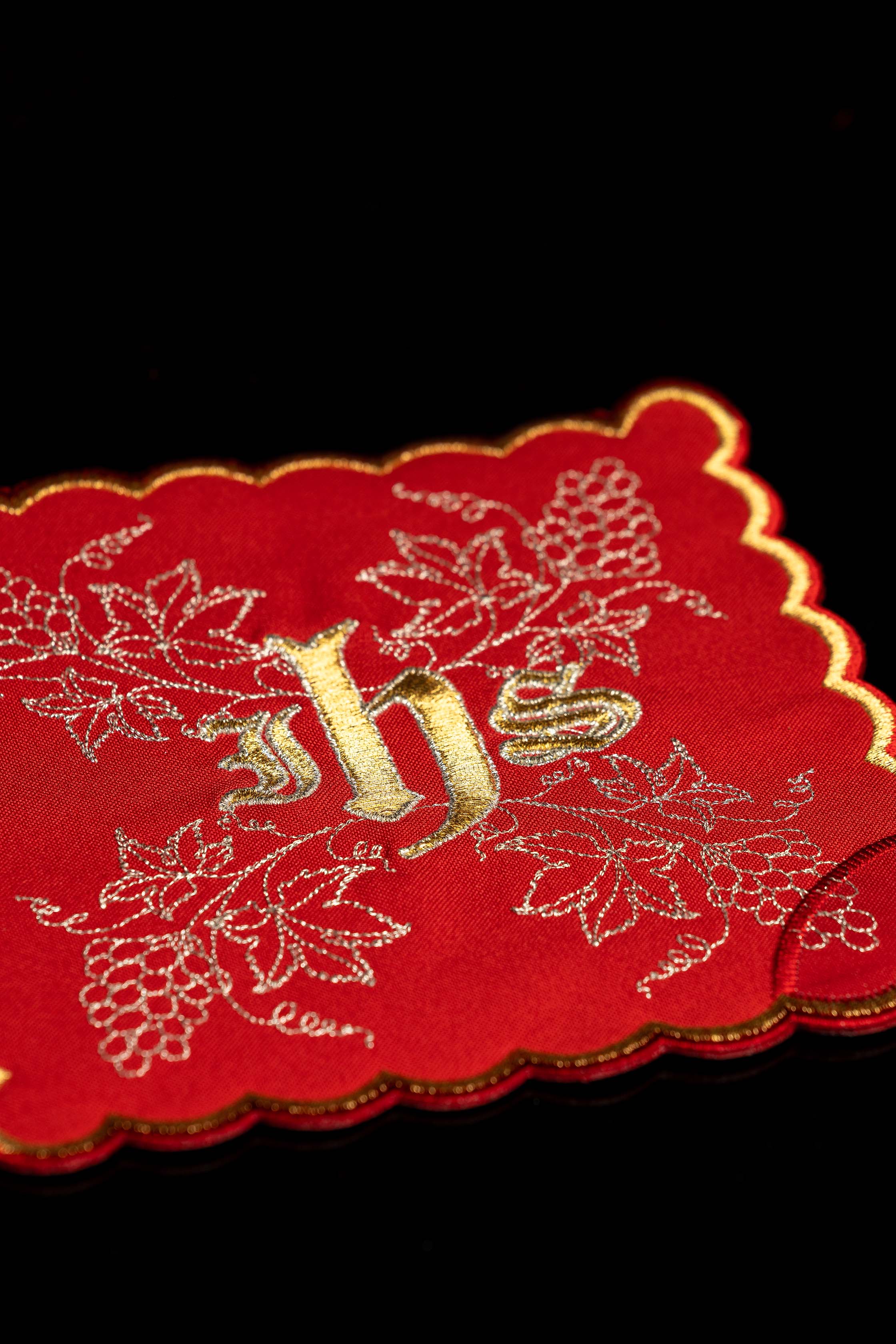 Ensemble de pales de calice avec symbole IHS en quatre couleurs liturgiques