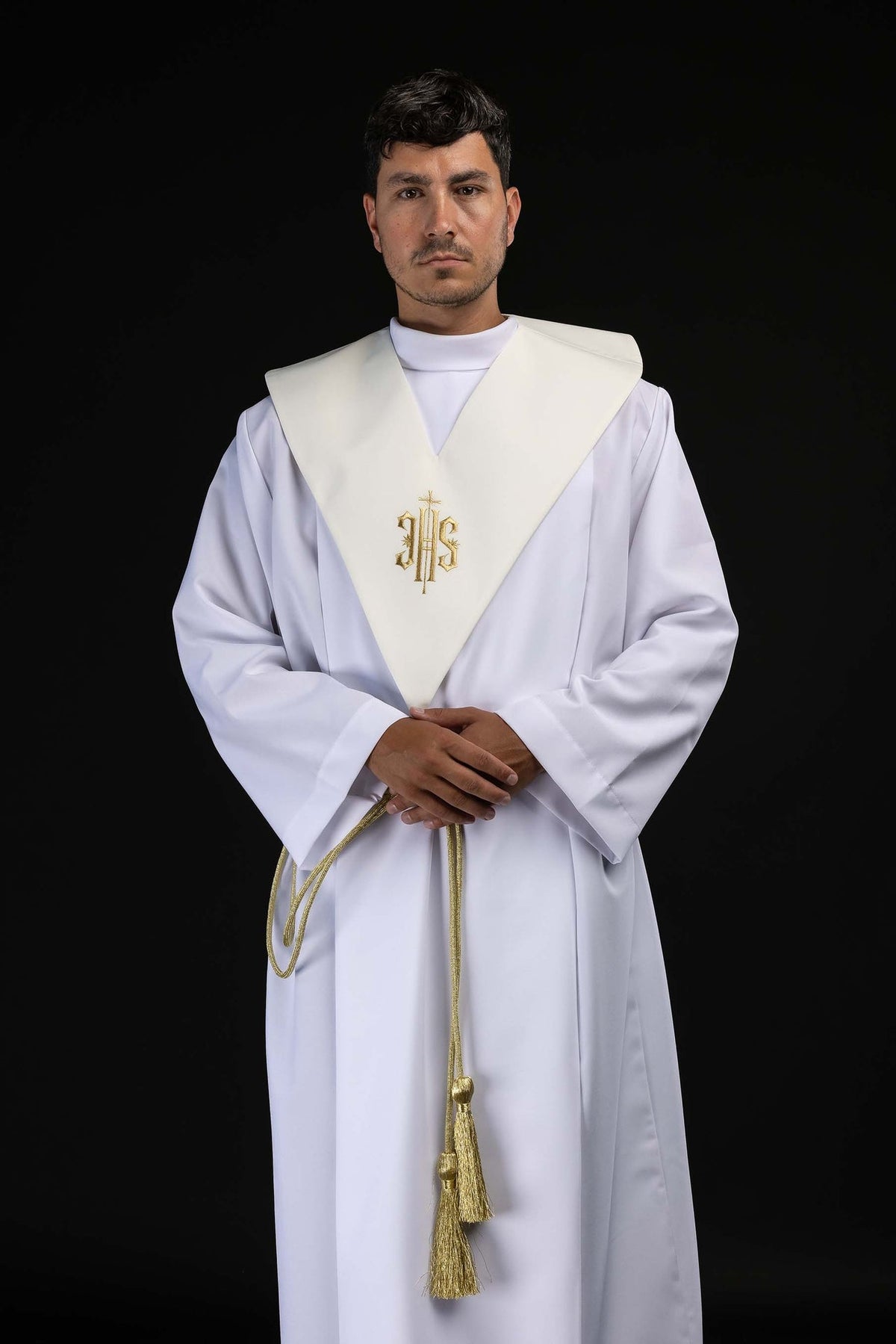 Pallium de lecteur écru avec broderie IHS