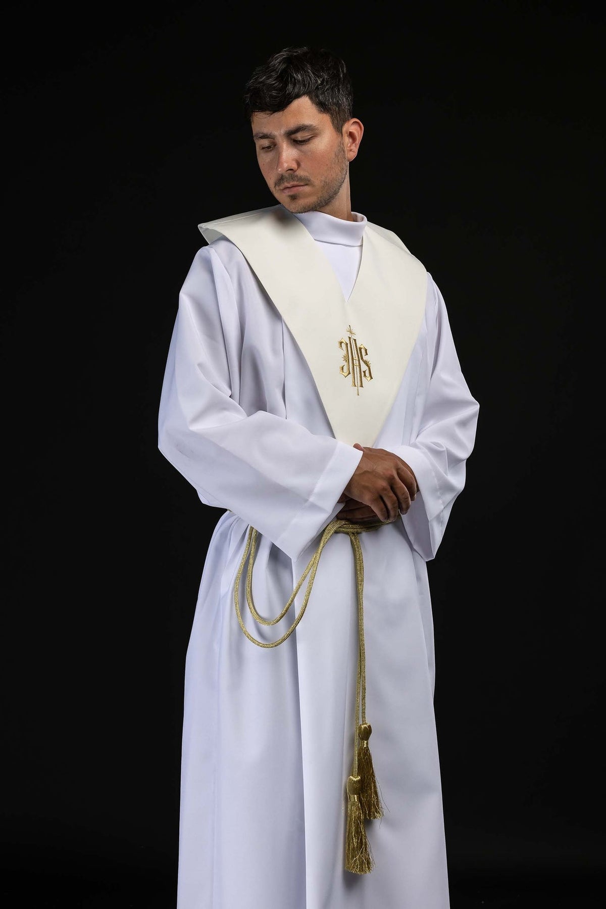 Pallium de lecteur écru avec broderie IHS