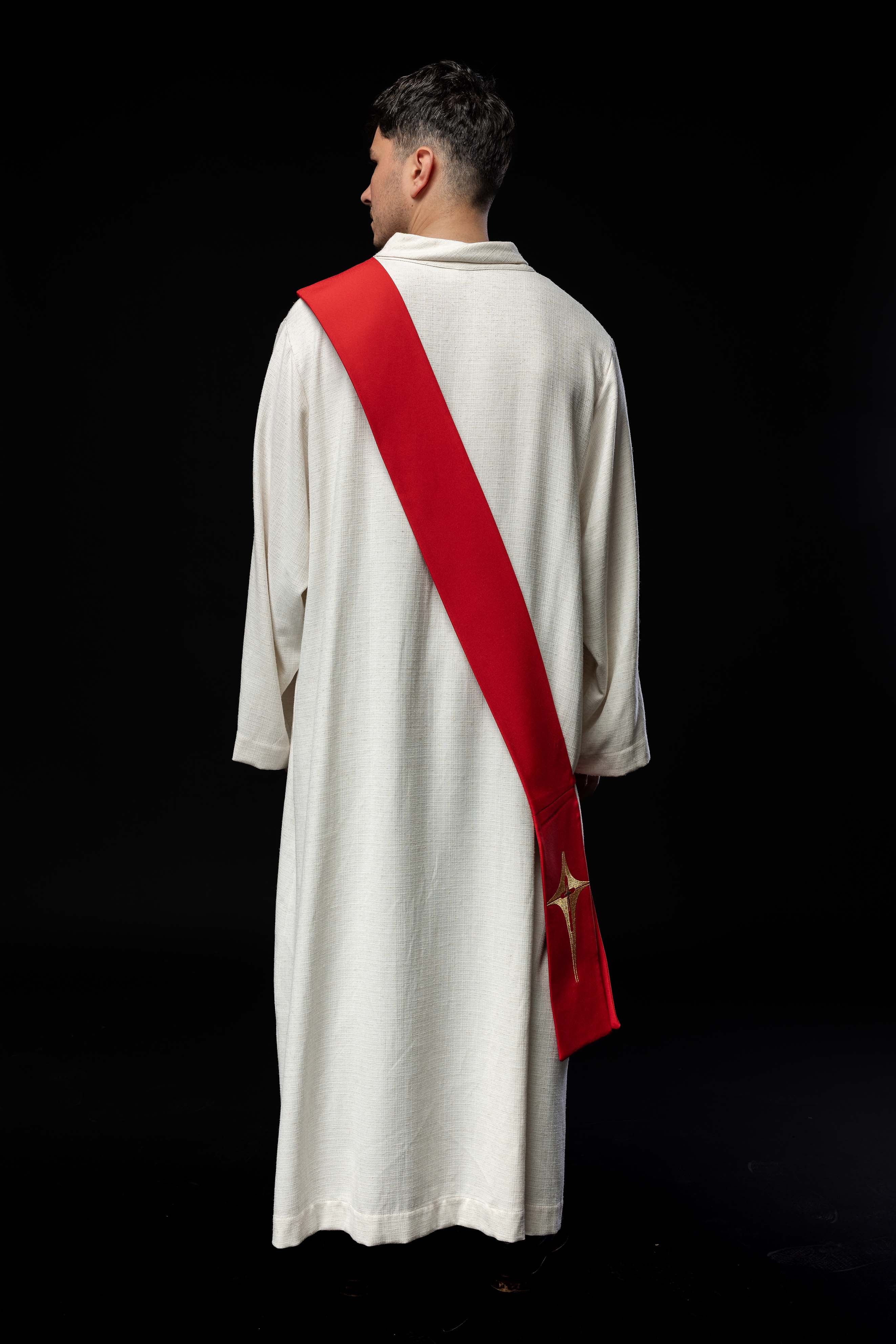 Étole de diacre brodée Croix