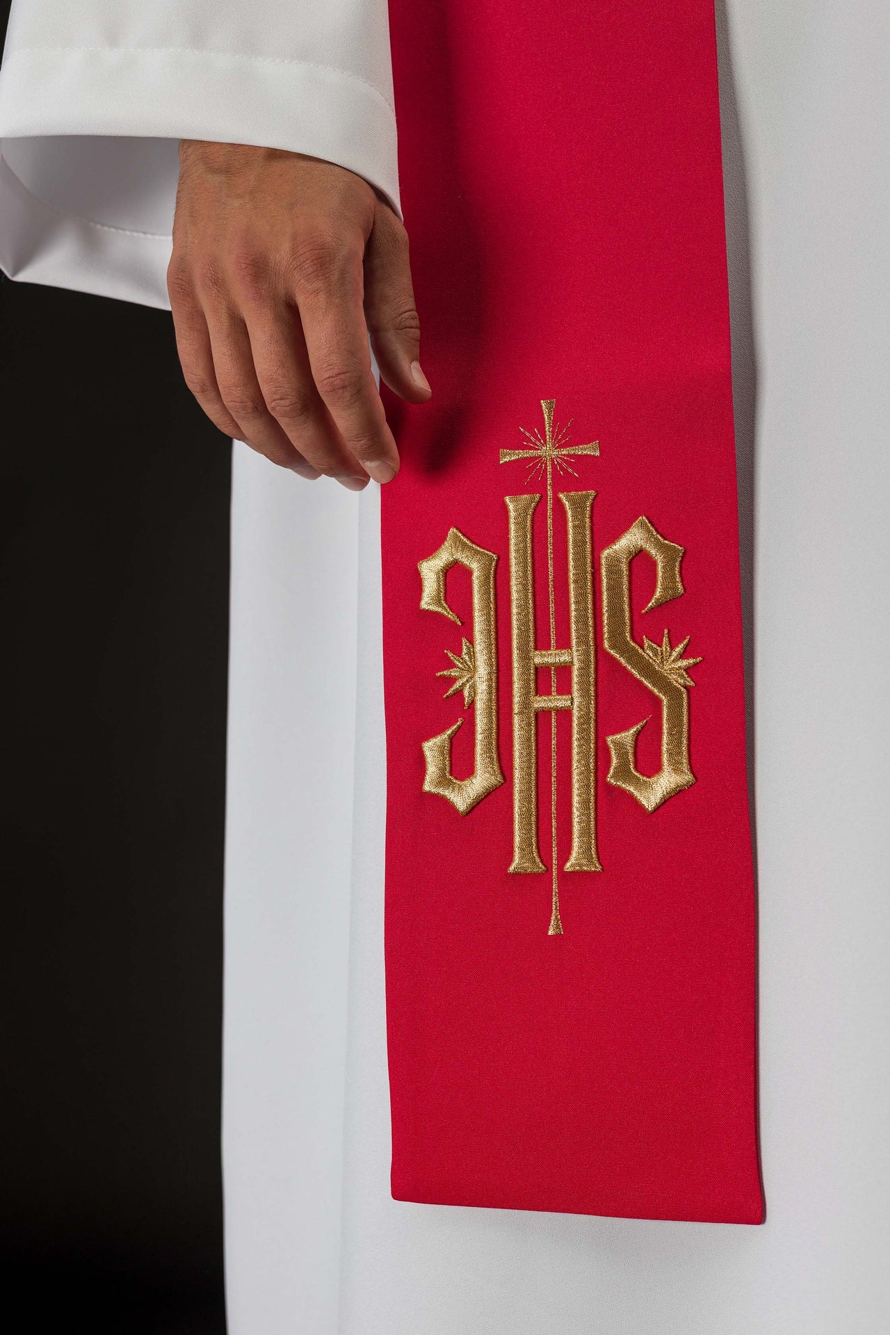 Étole brodée avec l'image de Saint Florian
