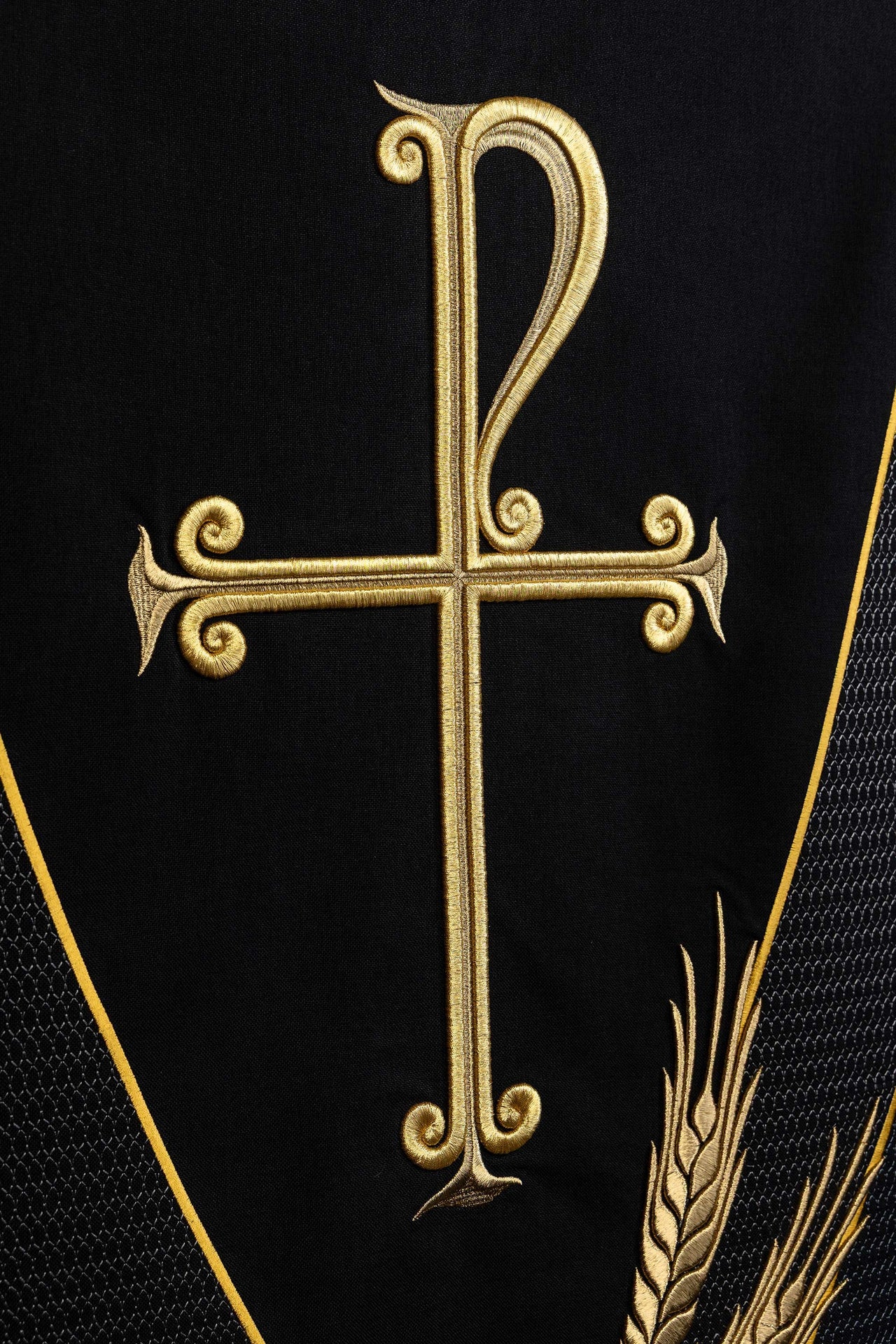 Voile de lutrin noir avec broderie PAX