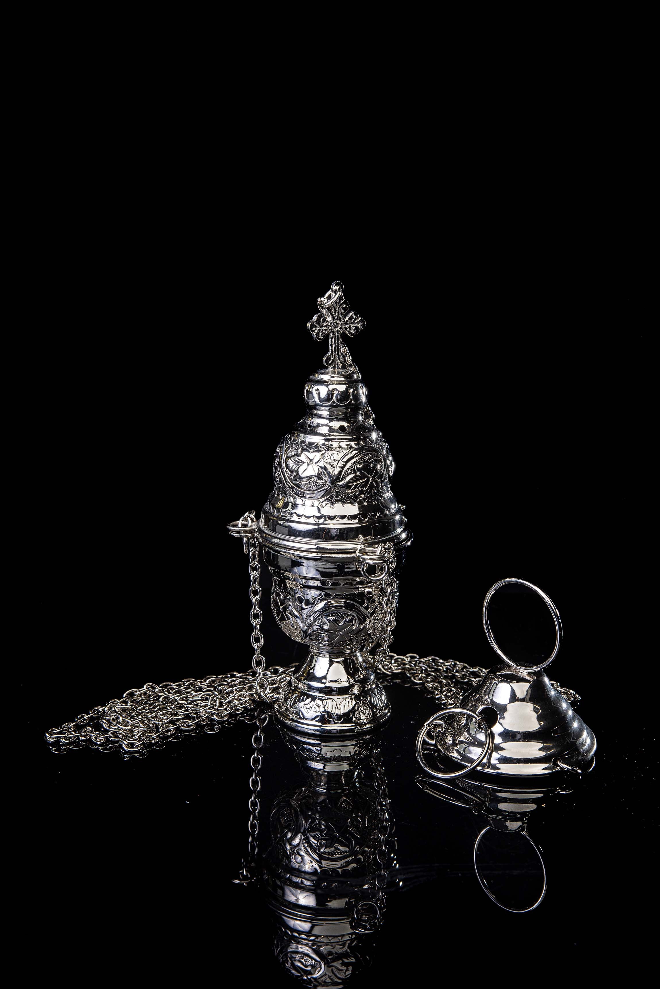 Encensoir - laiton - nickel - 19 cm
