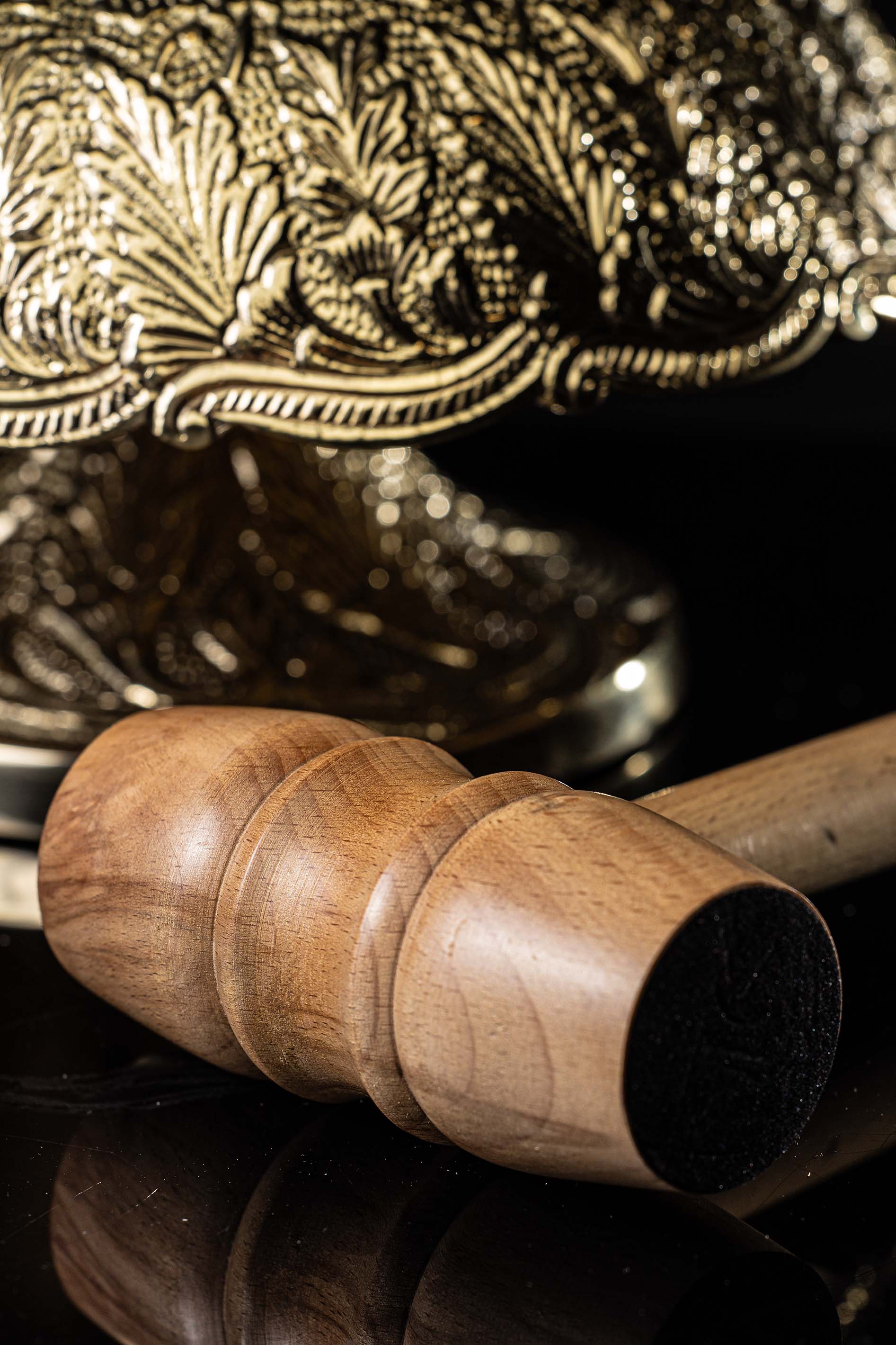 Gong en laiton avec maillet en bois
