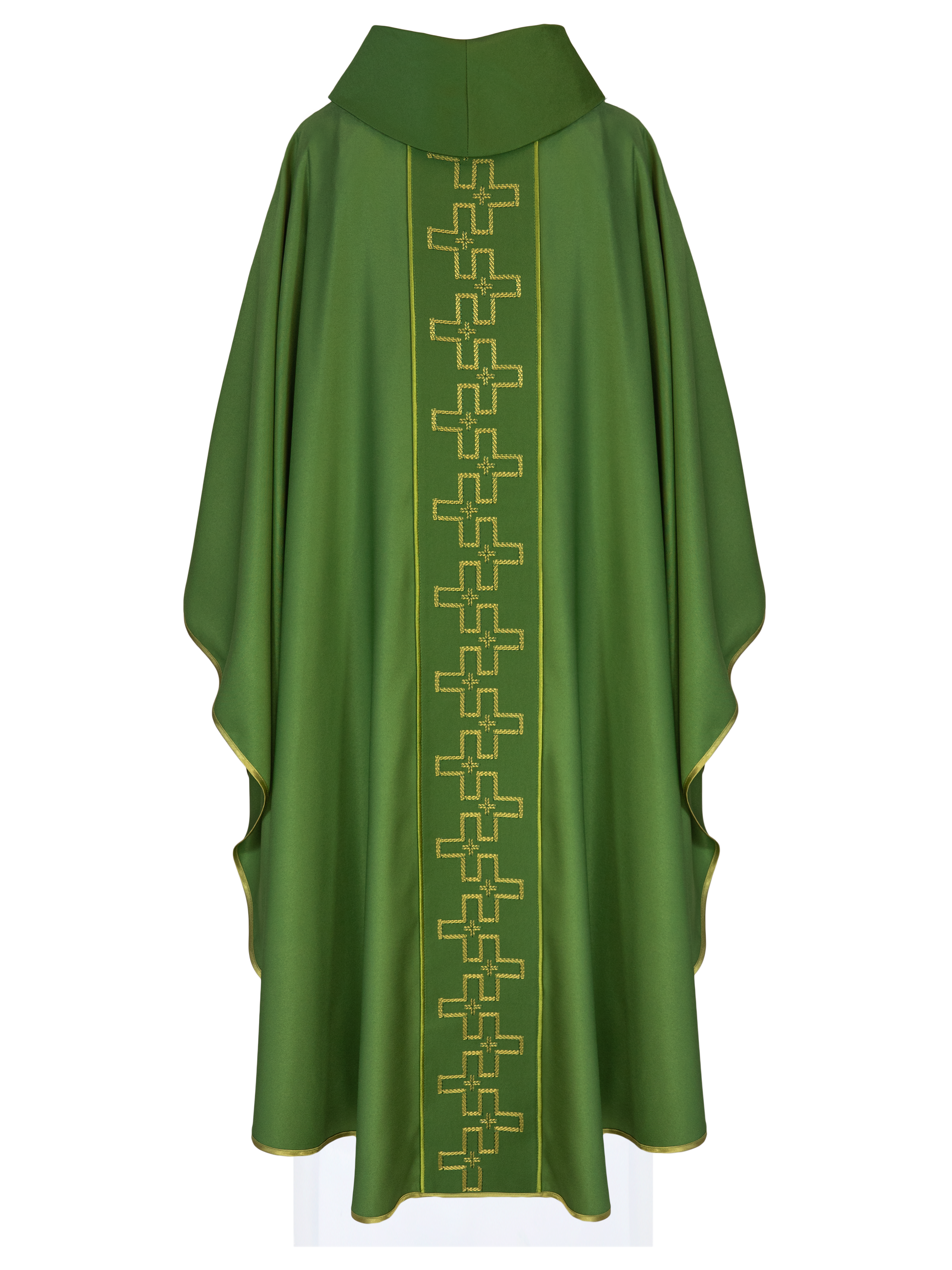 Chasuble avec ceinture richement brodée en croix verte