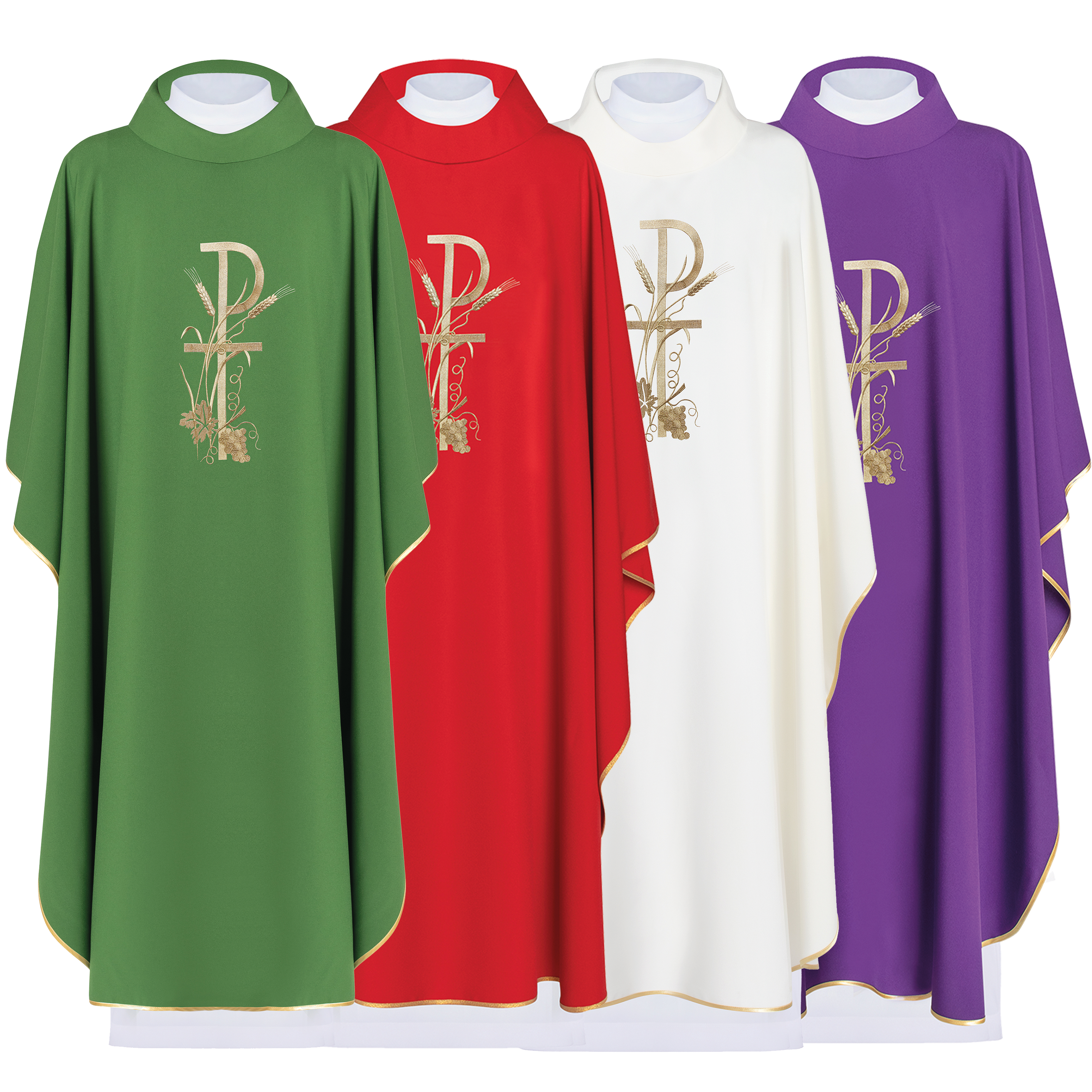 Ensemble chasubles en quatre couleurs avec motif PAX