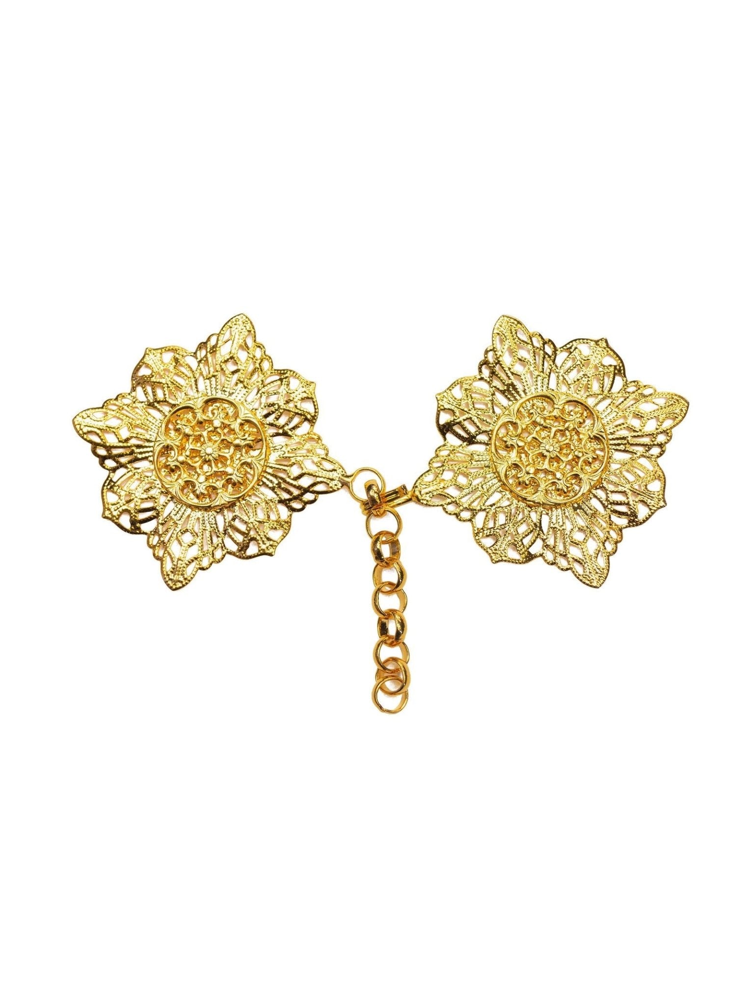 Accroches pour chape en or en forme de fleur KZP/005 - CHASUBLES.FR