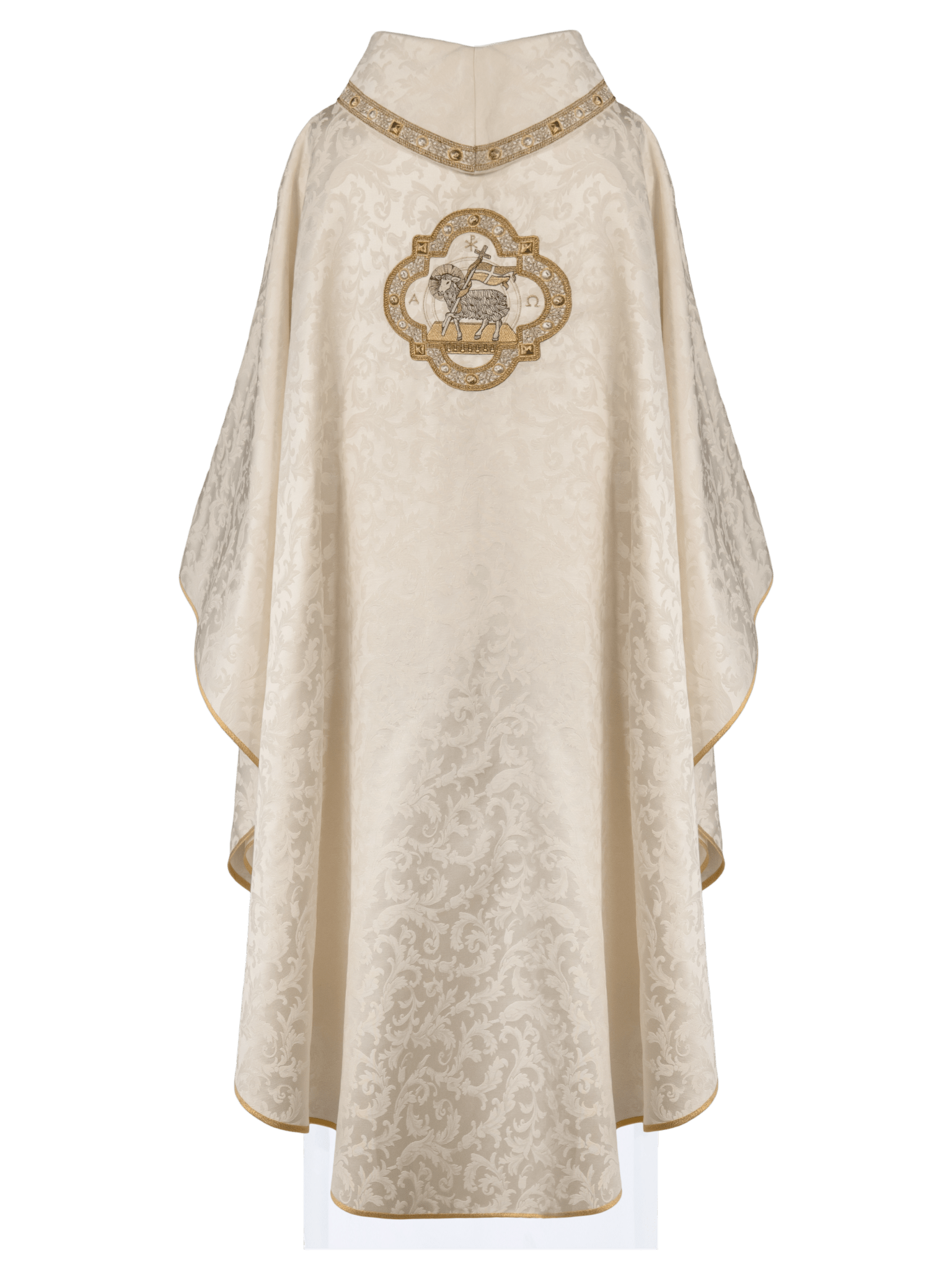 Agneau de Pâques brodé et orné Tissu ornemental S - 7072 - 05 - 88 - CHASUBLES.FR