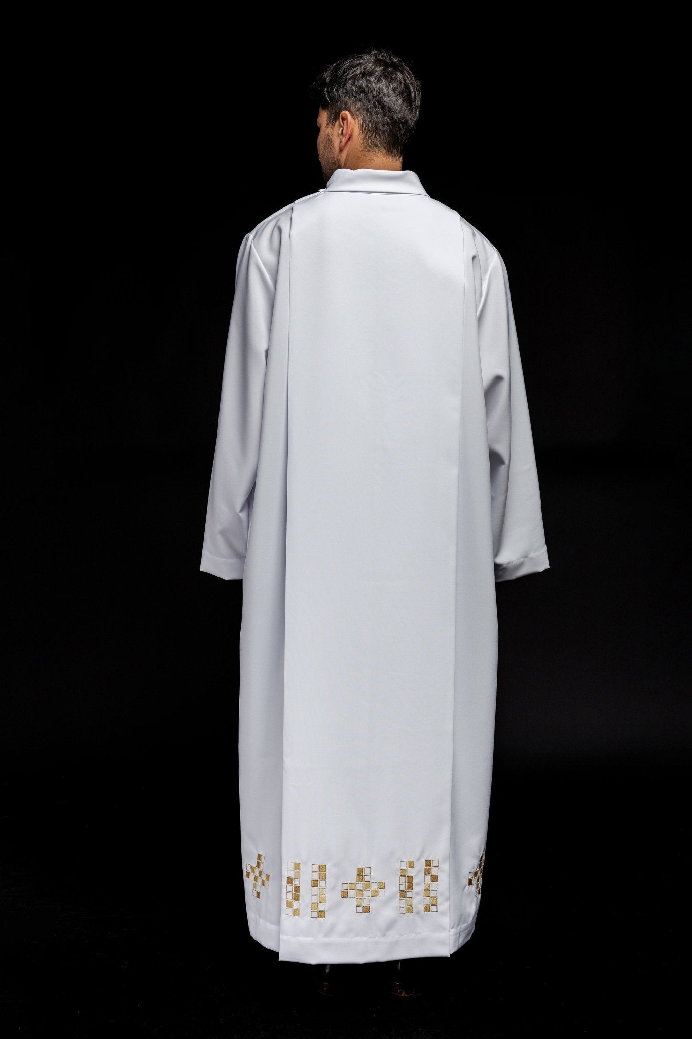 Alba avec mosaïque brodée Croix S - 6051 - 04 145cm/176cm - CHASUBLES.FR