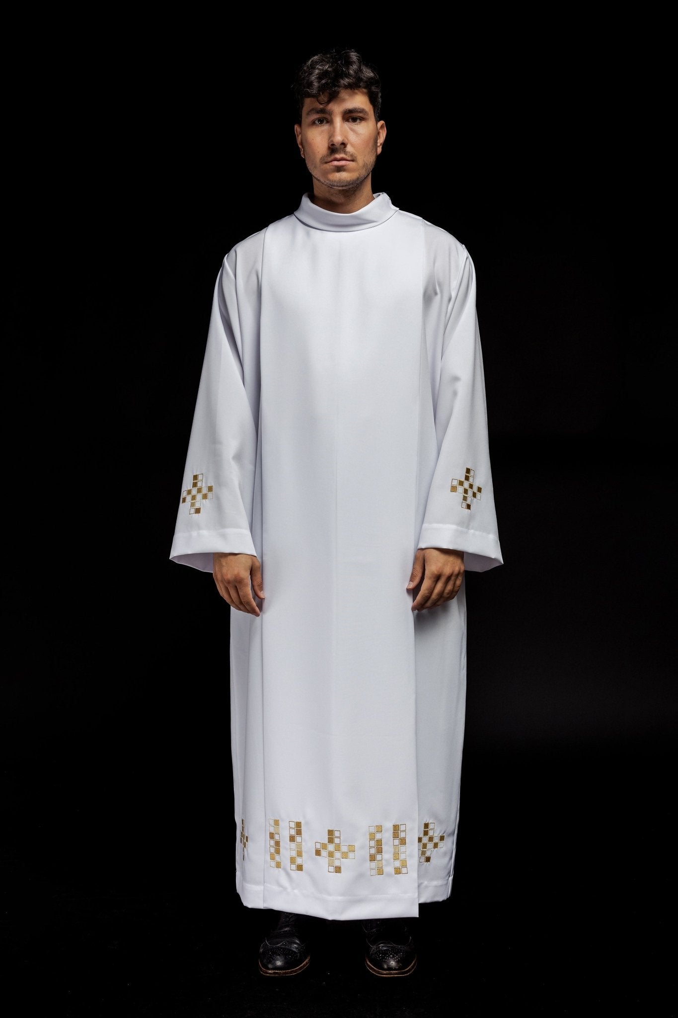 Alba avec mosaïque brodée Croix S - 6051 - 04 145cm/176cm - CHASUBLES.FR