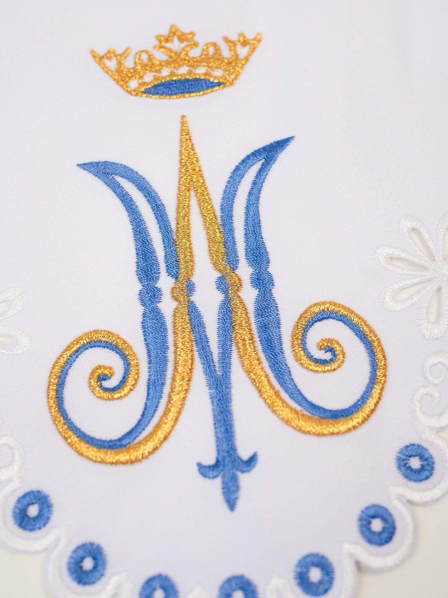 Antependium avec broderie frontale à motif marial KOM/047/04 19cm 3,5m - CHASUBLES.FR