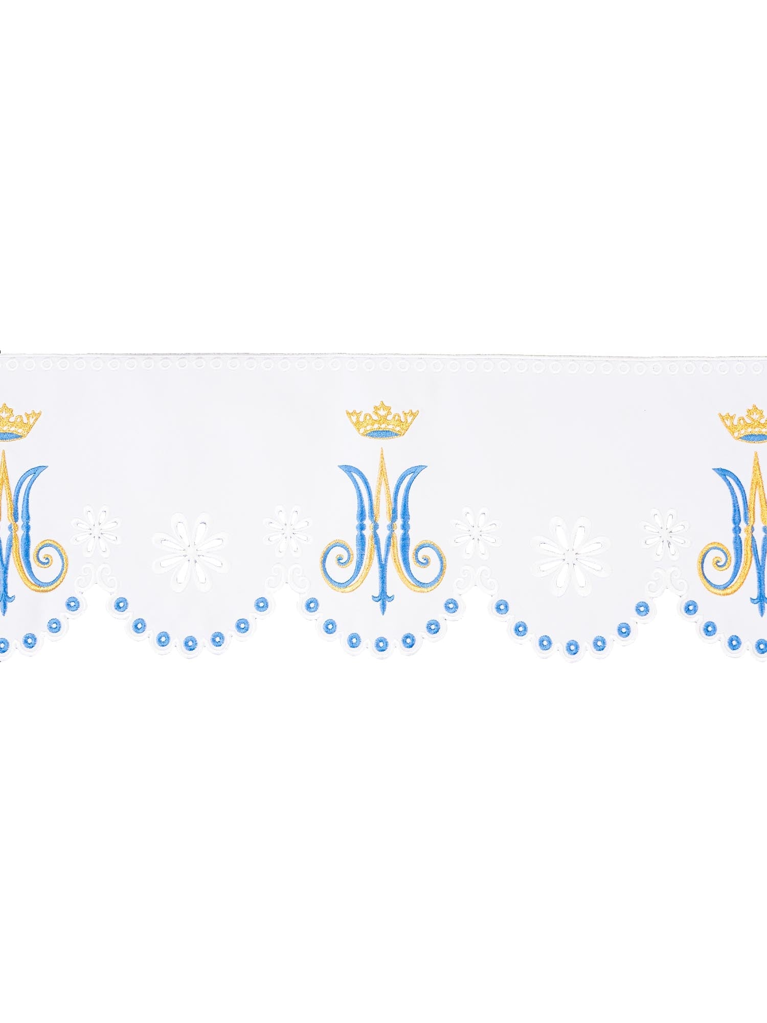 Antependium avec broderie frontale à motif marial KOM/047/04 19cm 3,5m - CHASUBLES.FR