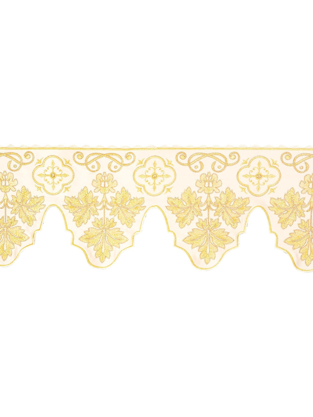 Antependium avec broderie frontale croix écru KOM/039/05 19cm 3,5m - CHASUBLES.FR
