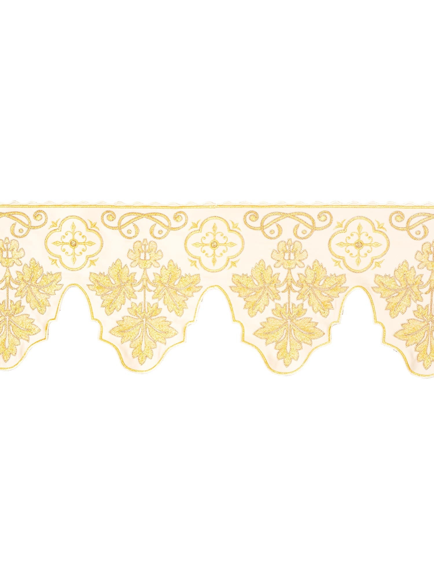Antependium avec broderie frontale croix écru KOM/039/05 19cm 3,5m - CHASUBLES.FR
