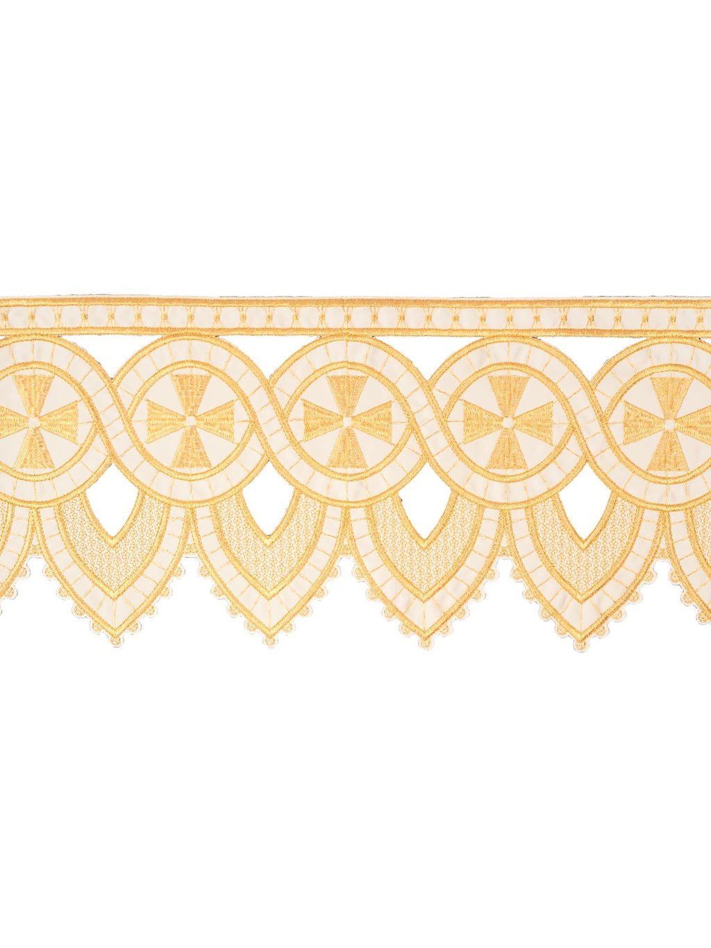 Antependium avec broderie frontale croix écru KOM/029/05 26cm 3,5m - CHASUBLES.FR