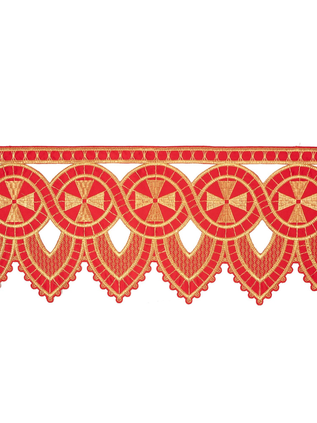 Antependium avec broderie frontale Croix - Rouge KOM/029/02 26cm 3,5m - CHASUBLES.FR