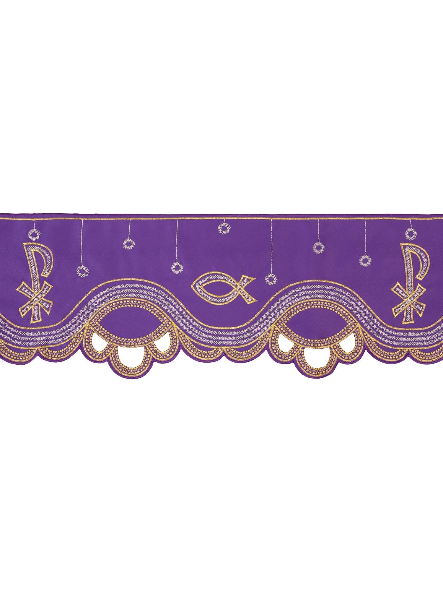 Antependium avec broderie frontale PAX Purple KOM/036/03 20cm 3,5m - CHASUBLES.FR