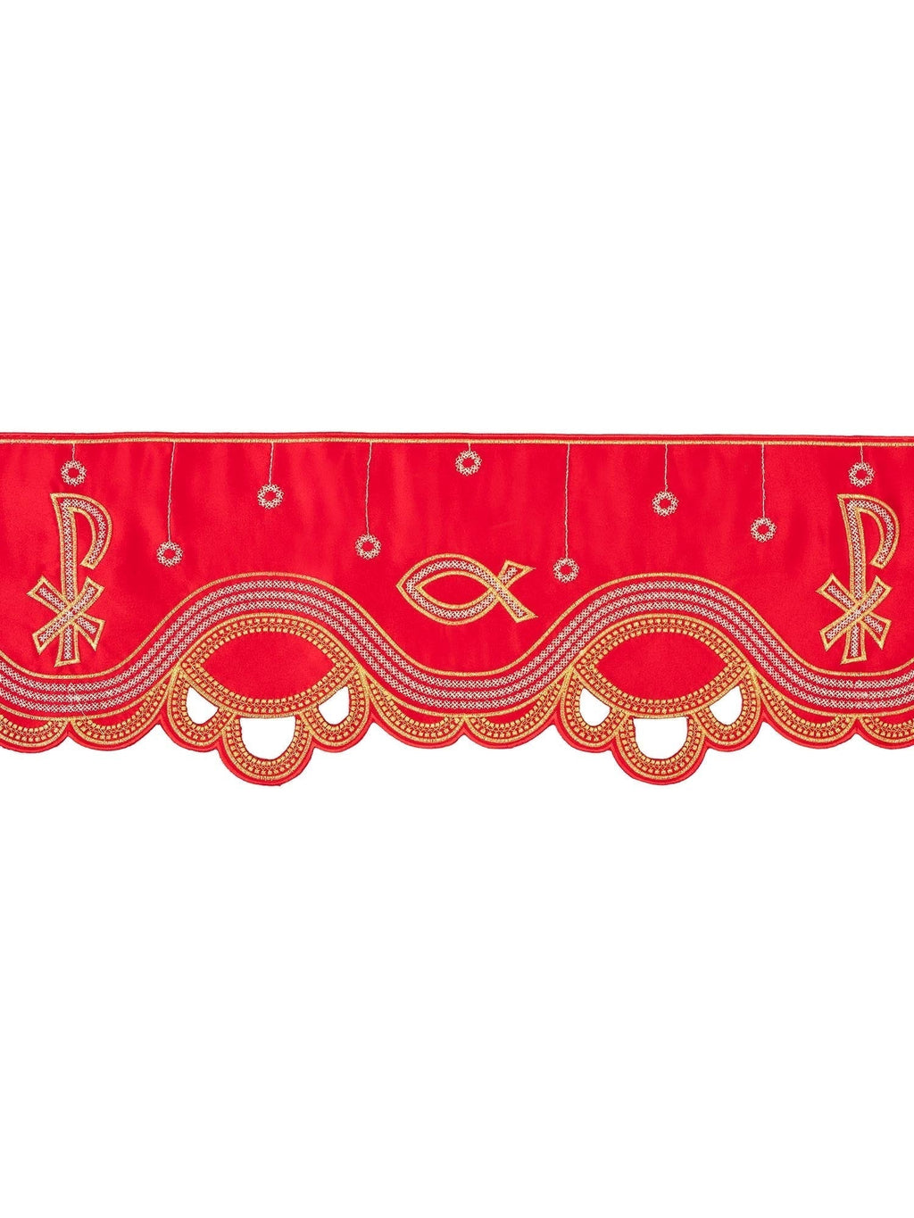 Antependium avec broderie frontale PAX Red KOM/036/02 20cm 3,5m - CHASUBLES.FR