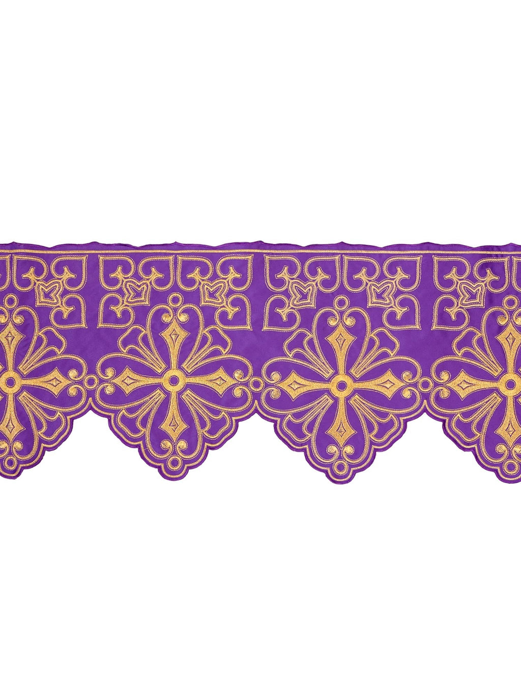 Antependium avec broderie frontale Rosette Violet KOM/038/03 22cm 3,5m - CHASUBLES.FR