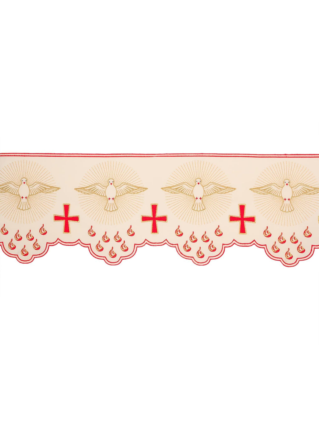 Antependium avec broderie frontale White Dove ecru KOM/044/05 20cm 3,5m - CHASUBLES.FR