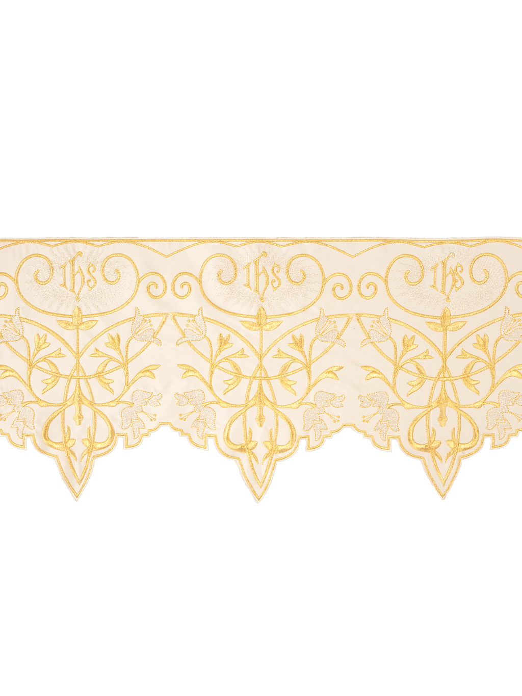 Antependium avec monogramme IHS en écru KOM/037/05 27cm 3,5m - CHASUBLES.FR